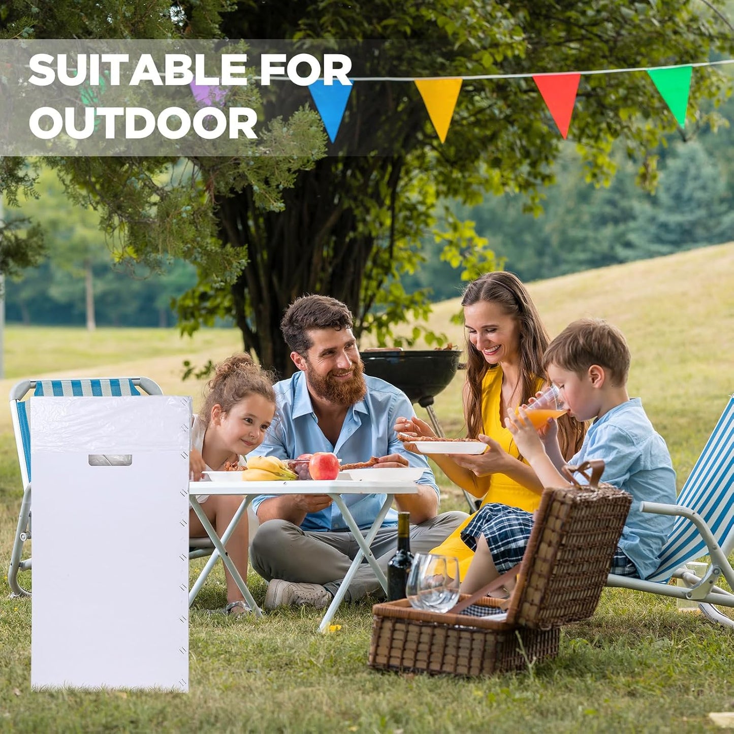 Tioncy 5 Pcs Cardboard Trash Cans Disposable and Reusable Corrugated Cardboard Trash Cans Recycling Bins Bulk with 10 Garbage Bags White Garbage Boxes for Parties Events