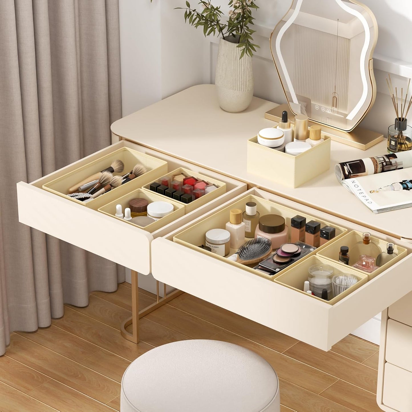 DIMJ Drawer Organizer Clothes - 24 Pack Baby Dresser Organizer for Nursery, Foldable Drawer Organizer Bins for Closet Bedroom Organization, Fabric Clothes Storage Dividers for Underwears, Socks, Bras