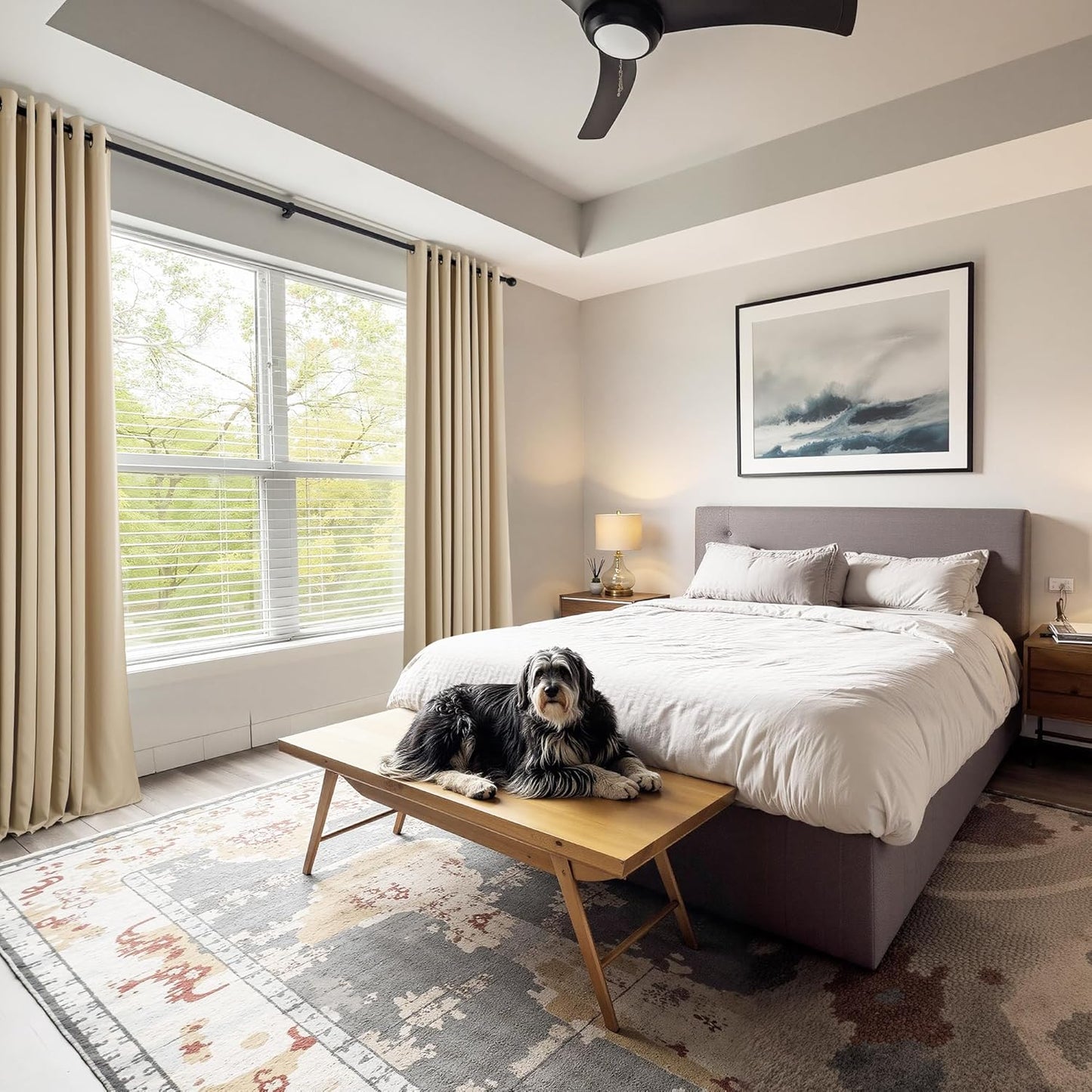 PONY DANCE Beige Window Curtains - Thermal Insulated Drapes Home Decor Room Darkening Curtain Panels Noise Reducing for Bedroom/Cloest/Doodway, 55 by 94 inches, Biscotti Beige, Set of 2