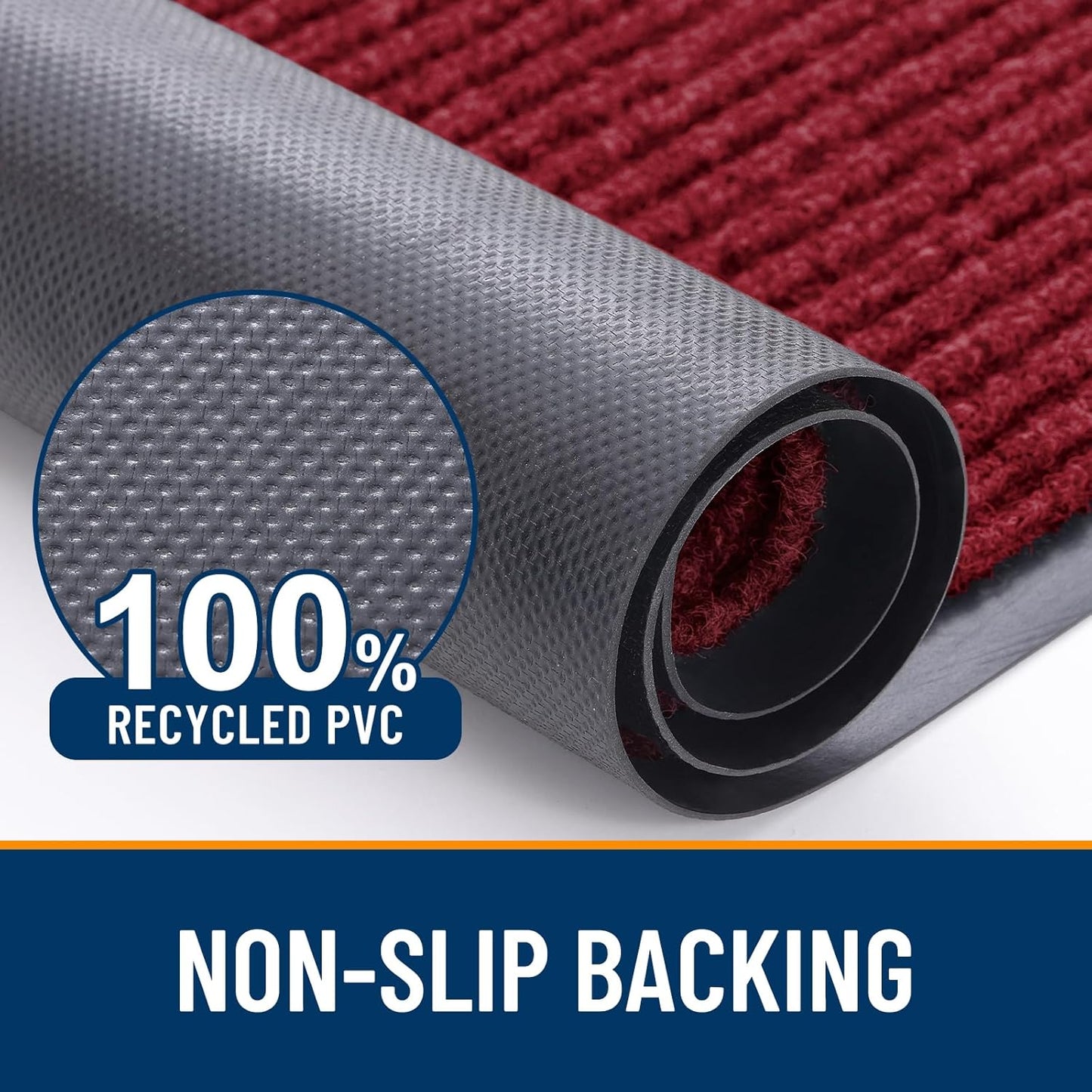 OLANLY Front Door Mat Indoor Outdoor Entrance, Waterproof Heavy Duty Doormat, Fade Resistant, Low Profile, Easy Clean Patio Porch Welcome Floor Mats for Entry, 71x47, Wine Red