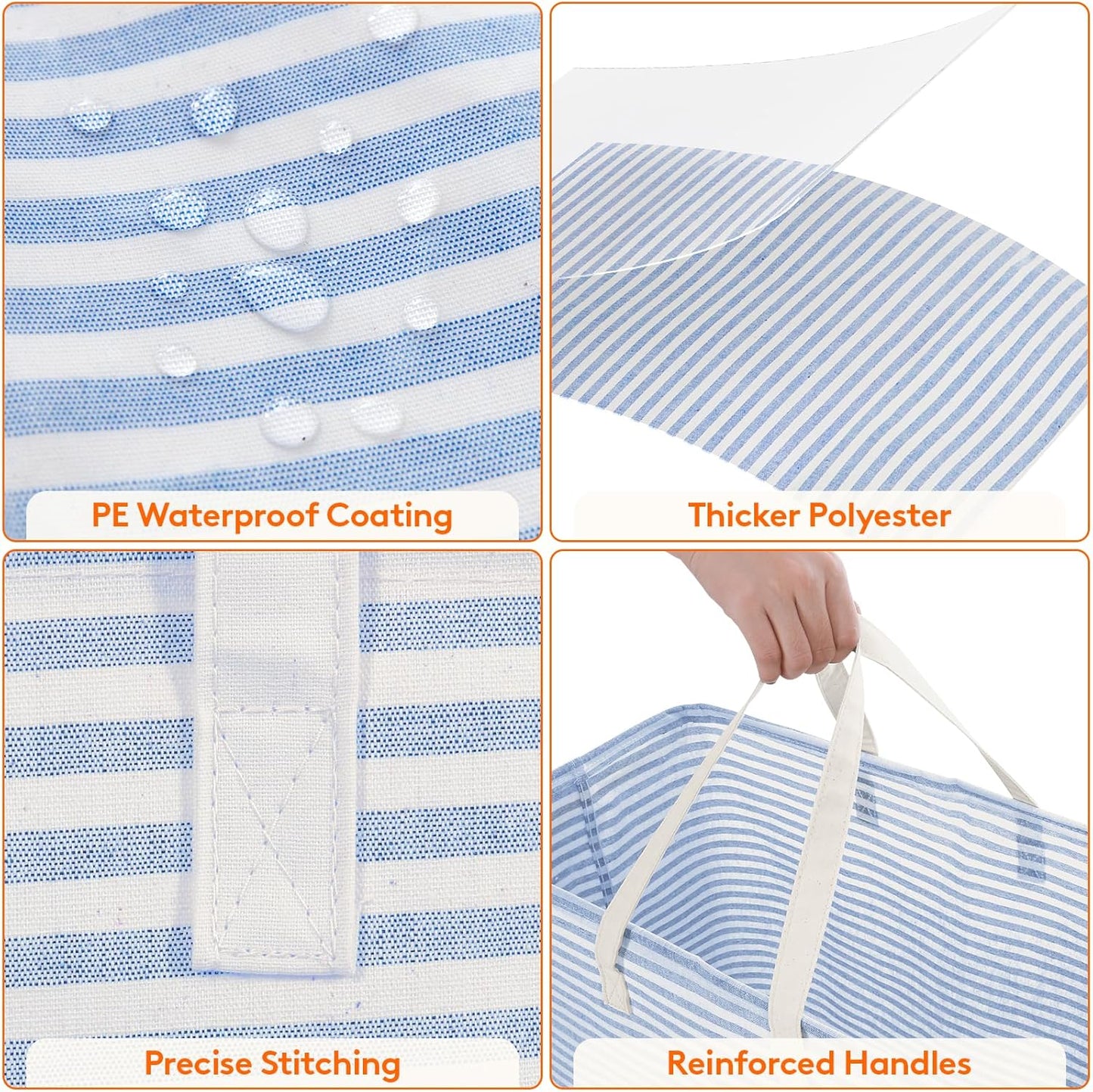 Lifewit 2 Pack Laundry Hamper Large Collapsible Laundry Basket, Freestanding Waterproof Cloth Hamper with Easy Carry Handles in Laundry Room Bedroom Bathroom Dorm for Adult, Pink&Blue, 2 x 100L