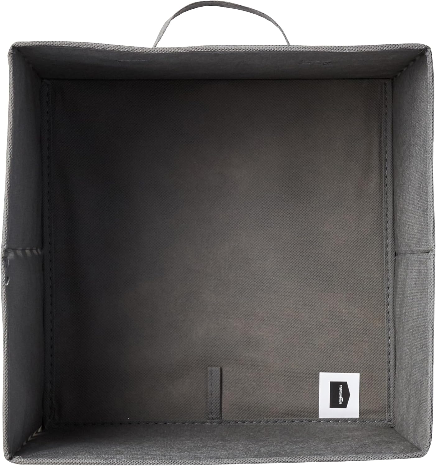 Amazon Basics Cube Organizer Storage Bins Handles, Collapsible Fabric, Pack of 6, 10.5"x10.5"x11", White/ Light Grey Stripe