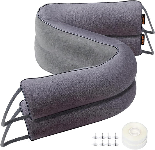 MAGZO Door Draft Stopper, 36 Inch x 2pcs Under Door Draft Blocker Noise Stopper, Weighted Wind Blocker Draft Guard for Bottom of Door, Gray