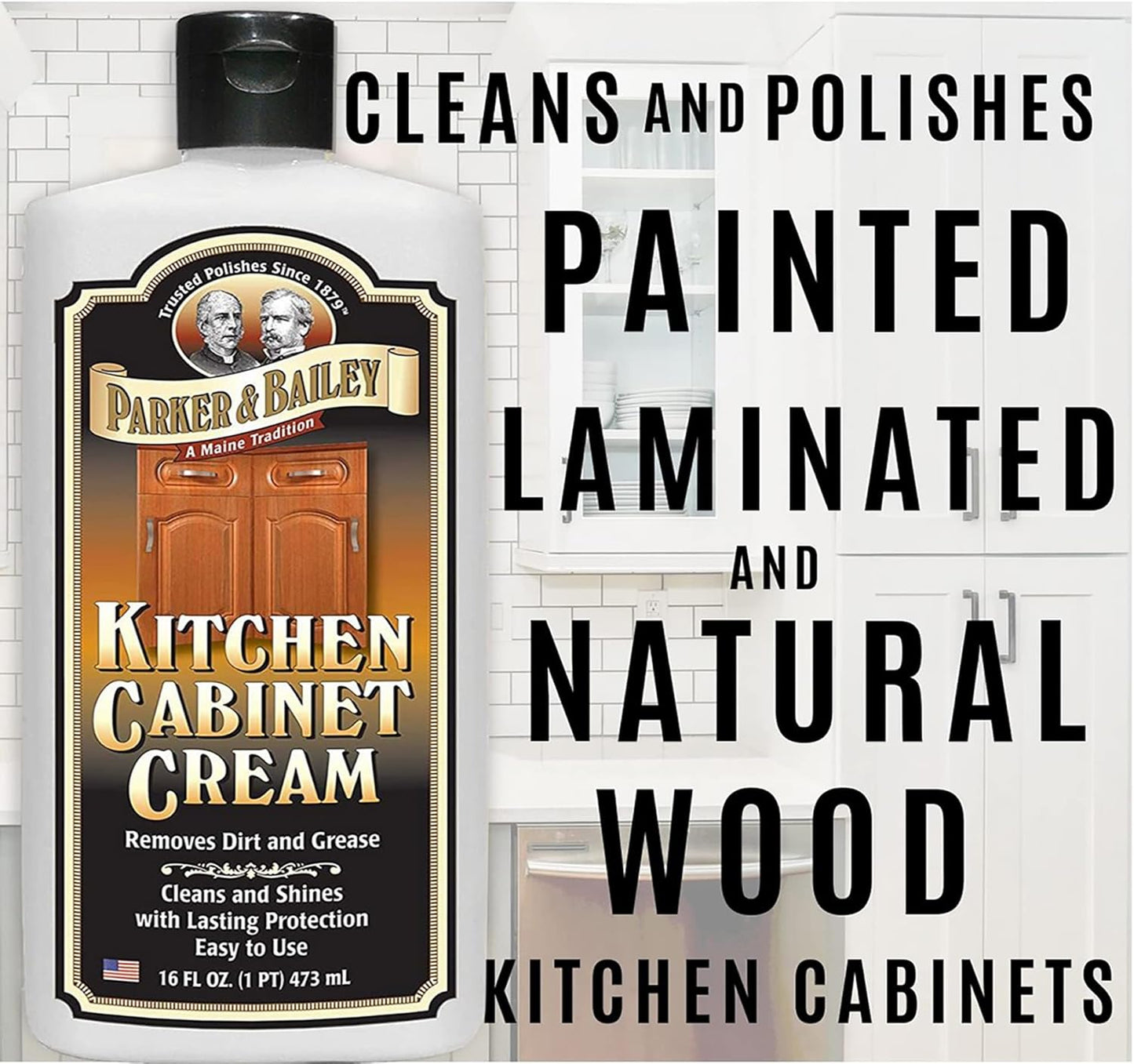 Parker and Bailey Kitchen Cabinet Cream-Wood Cleaner-Grease Remover 16 oz (3)