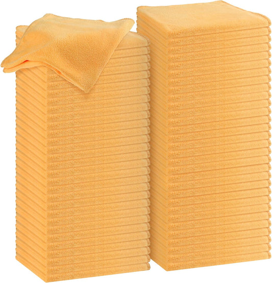 Nuenen Microfiber Cleaning Cloths for Cars 16 x 16 Inch Ultra Absorbent Car Towels Drying Reusable Cleaning Supplies House Kitchen Window Microfiber Towel(Yellow,60 Pcs)