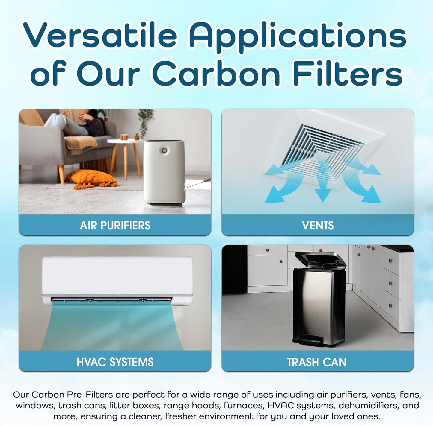 Breathe Naturally "R" Replacement Air Filters Compatible with Honeywell Air Purifier HPA300, HPA200 and HPA100 Series - True Honeywell HEPA Filter for Home Purifiers -7.5"x10.25"x1.5" (3 HEPA Filters)