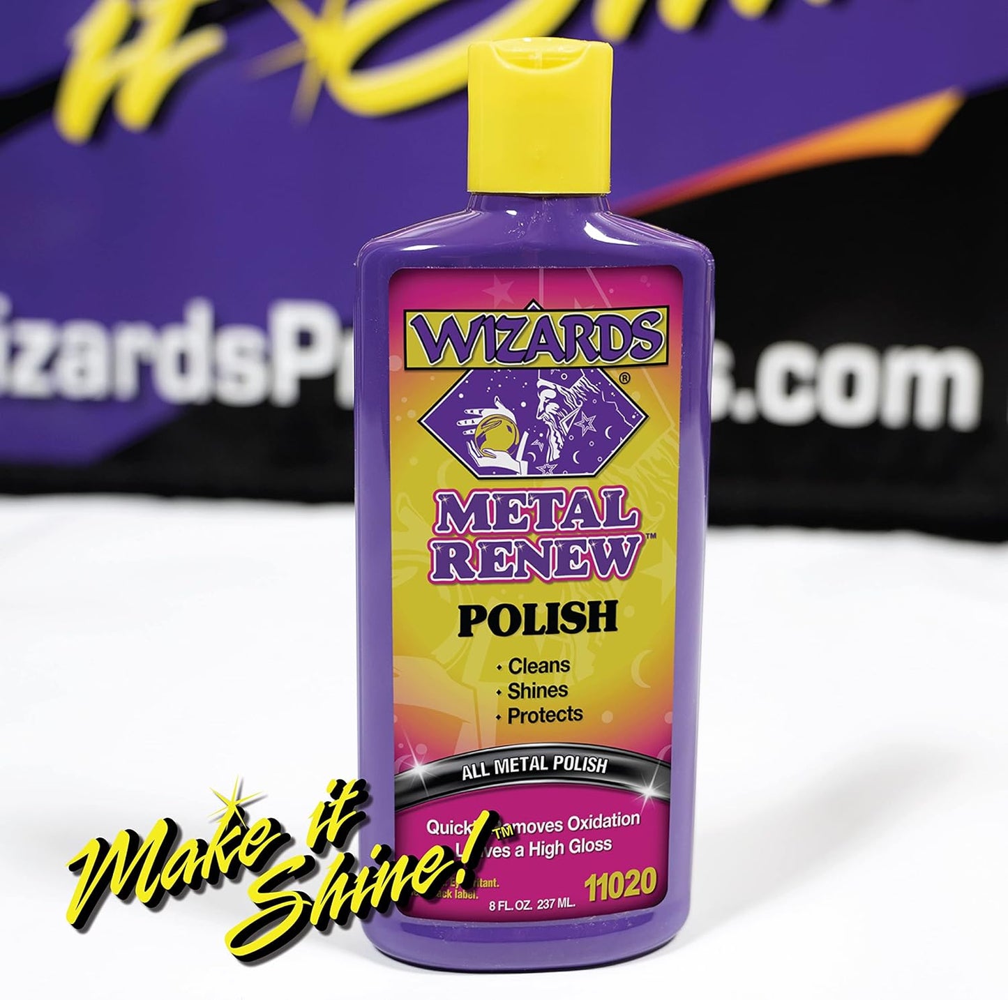 Wizards Metal Polish Cream Metal Renew - Cleans, Shines and Protects All Metals - Cream Fast-Cut Polish and Stainless Steel Cleaner - High Gloss Metal Polish - 8 oz