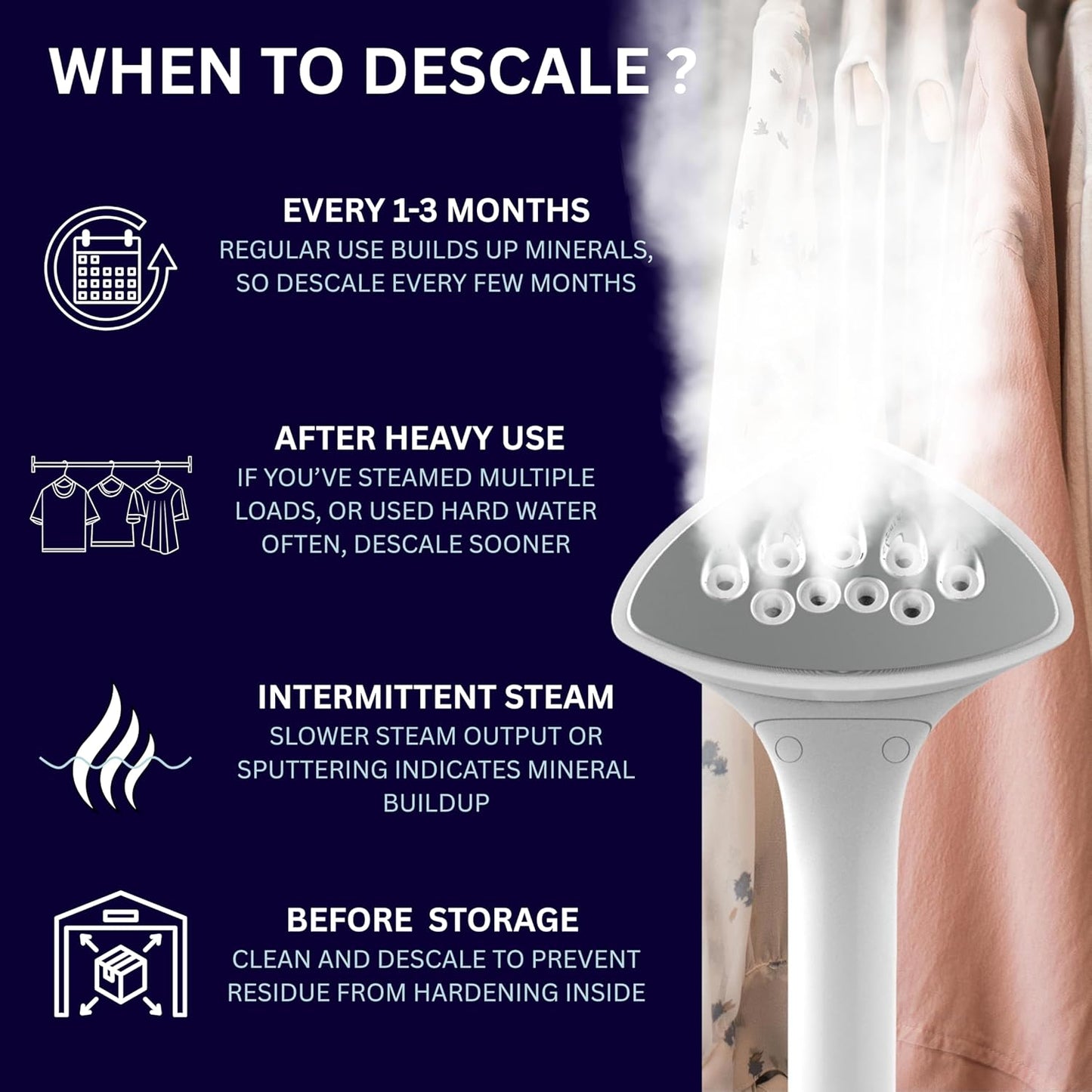 Garment Steamer Descaling Solution Decalcifier Packets for Mineral Deposits and Build-up Removal, Maintenance for Clothes, Works with all Garment Steamer Brands, Cleans Build Up, 5 packs