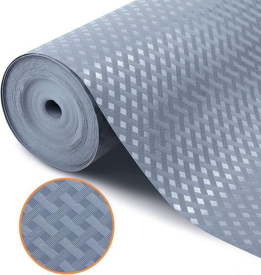 Shelf Liners for Kitchen Cabinets Refrigerator Liners Waterproof & Oil-Proof Kitchen Cupboard Liner Non-Slip Drawer Mats EVA Material Non Adhesive Fridge Mats for Shelves 17.3 x 157.4 Inches