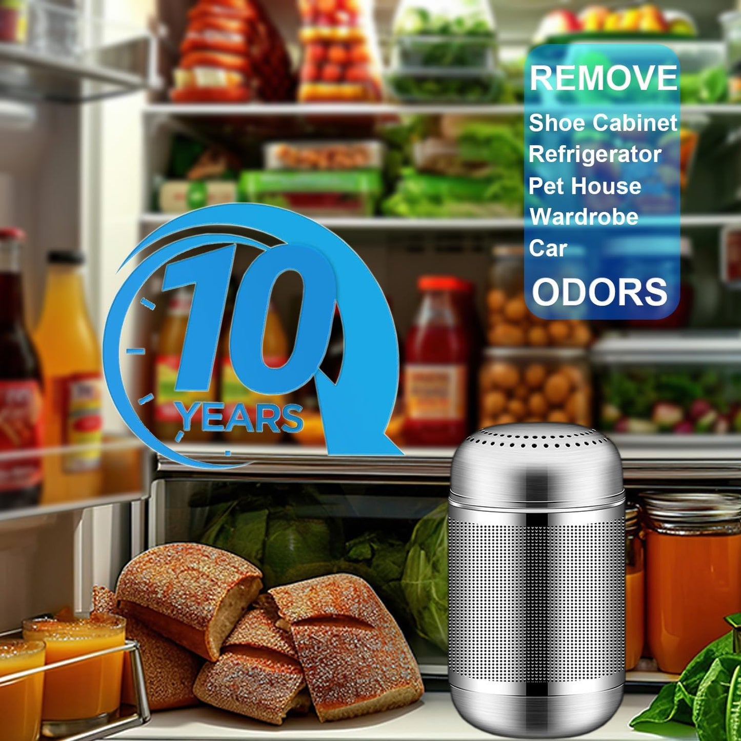 Refrigerator Deodorizer Refrigerator Odor Eliminator Fridge Deodorizer Compact Size Potable Deodorizer Odor Eliminator Lasts for 10 Years