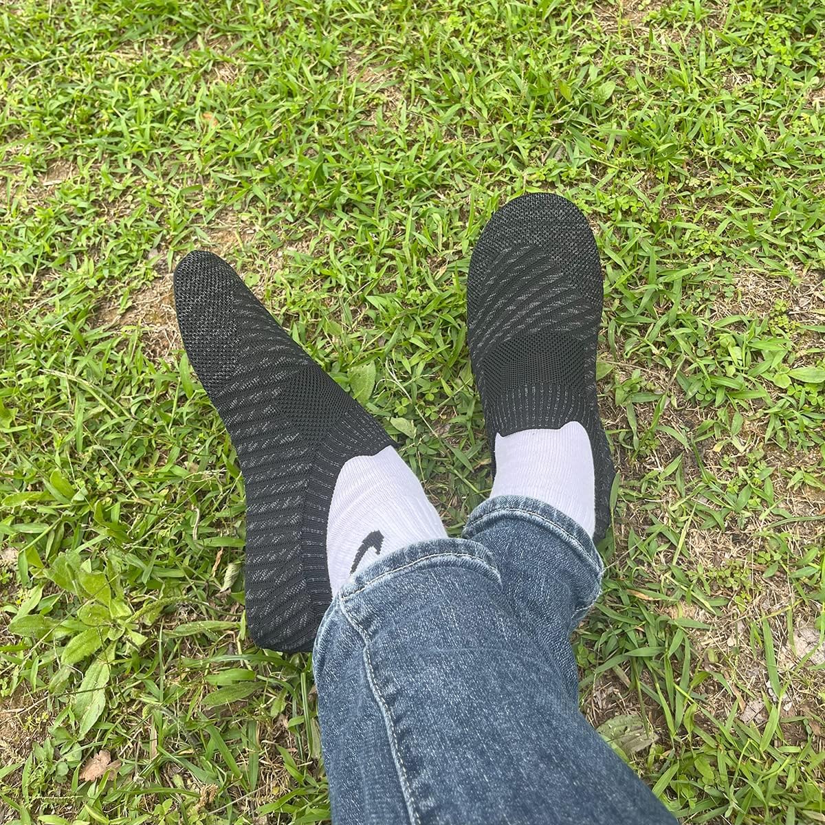 QZKDM Lightweight Slip on Grip Indoor House Slippers Barefoot Non Slip Home Exercise Yoga Shoes for Men Women