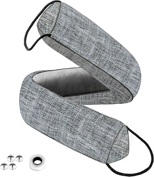 QUOLIX Triangle Under-Door Draft Stopper, 32" Noise Blocker, Weighted Weather Stripping, Gray Cotton & Polyester, Multi-Function Noise & Light Blocker,Gray