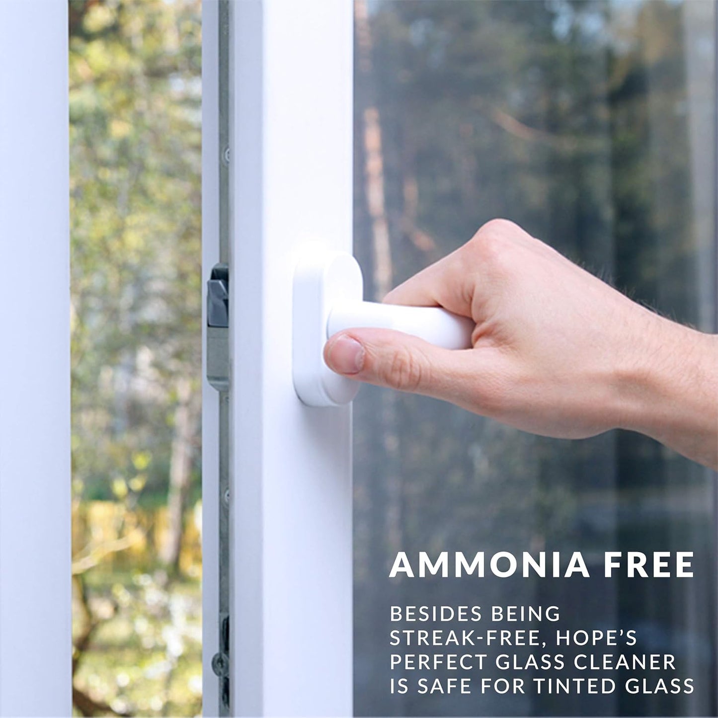 HOPE'S Perfect Glass Cleaner, Streak-Free, Ammonia-Free Window, Mirror, Screen, and Shower Door Cleaner, Indoor and Outdoor Glass Surfaces, 32 Fl Oz Spray Bottle and 67.6 Fl Oz Refill, Pack of 4