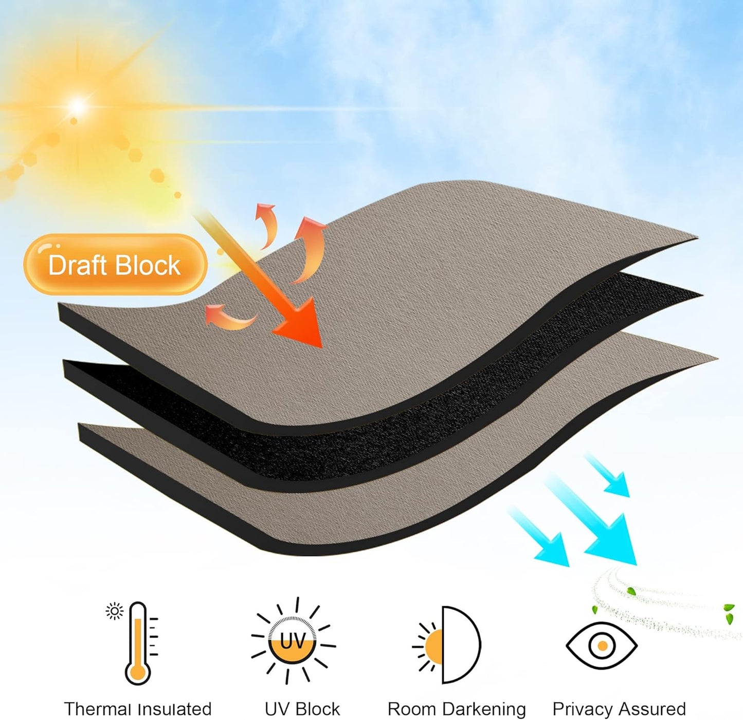 RYB HOME RV Curtains for Camper Windows - Soft Thermal Insulated Small Window Curtain Tiers for Cafe Kitchen Bedroom Basement Glass Door Window, W 42 x L 30 inches, Sand, 2 Panels