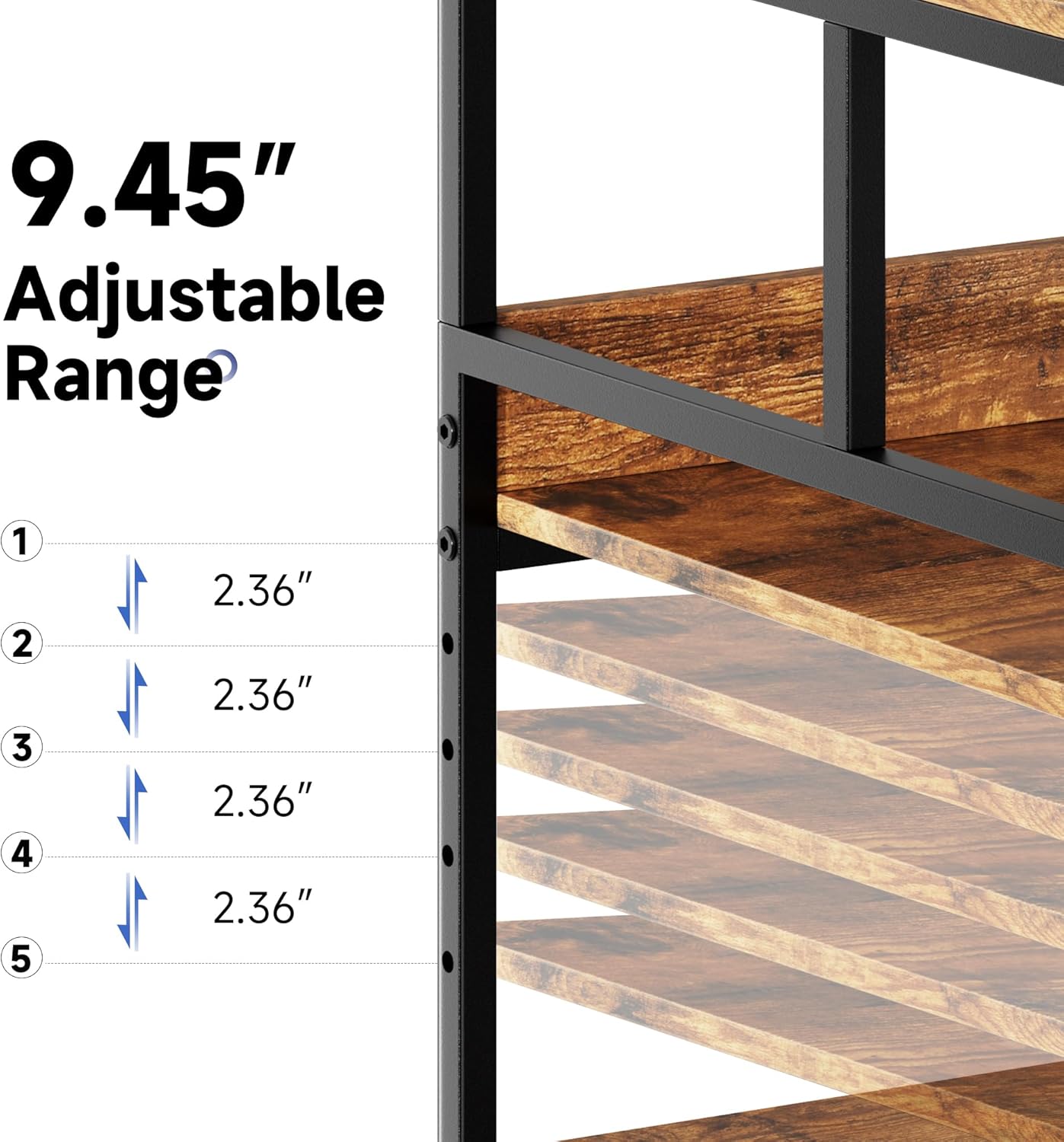 Warmiehomy Printer Stand, 20×16×28'' Printer Table with Wheels, 3 Tier Rolling Cart with Adjustable Storage Shelf, Space Saving 3D Desk for Home Office, Mini Fridge & Heat Press Stand, Rustic Brown