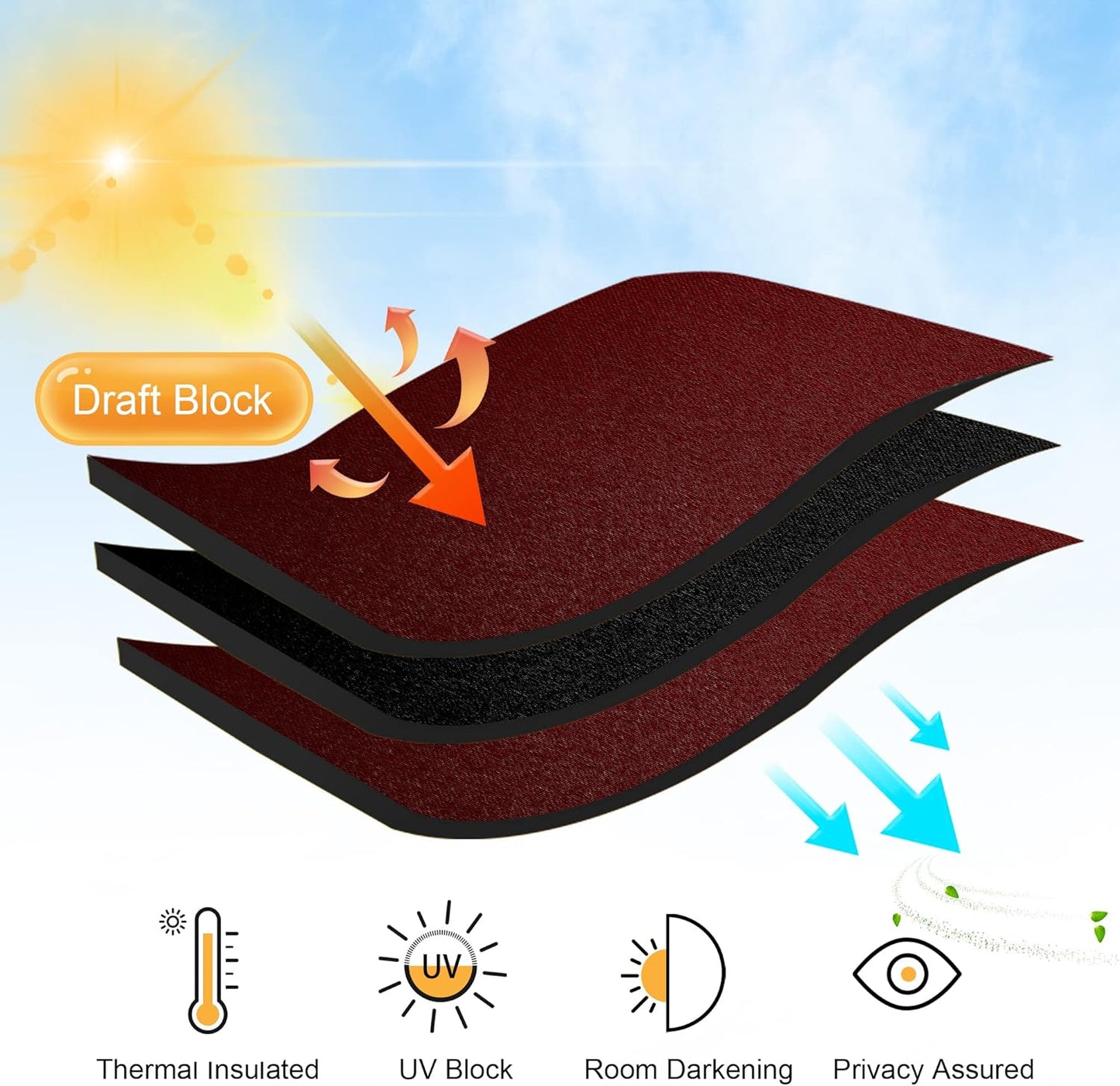 RYB HOME RV Curtains for Camper Windows - Soft Thermal Insulated Small Window Curtain Tiers for Cafe Kitchen Bedroom Basement Glass Door Window, W 42 x L 30 inches, Burgundy Red, 2 Panels