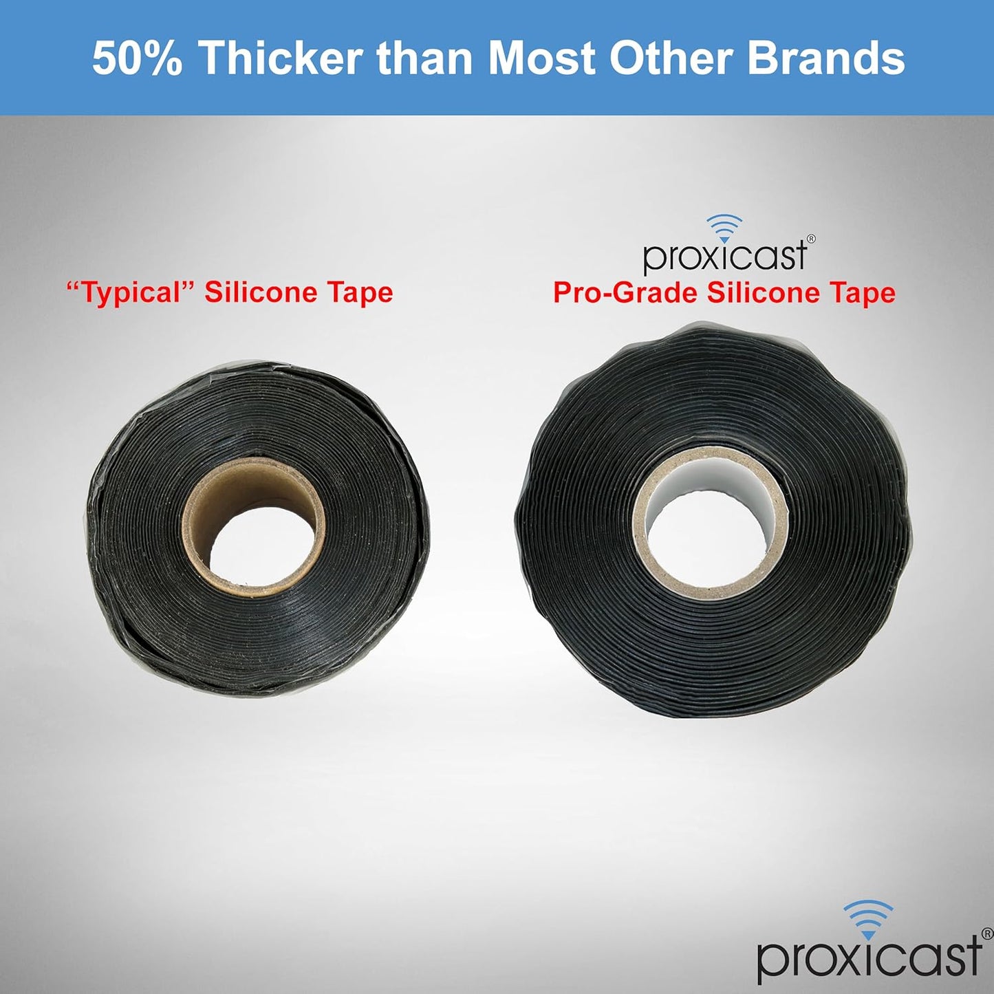 Proxicast Pro-Grade Extra Strong 30mil Weatherproof Self-Fusing Silicone Rubber Sealing Tape For Outdoor Antenna Coax & Electrical Cables, Hose/Pipe Leaks & Emergency Repairs (1.5" x 15' roll) - Black