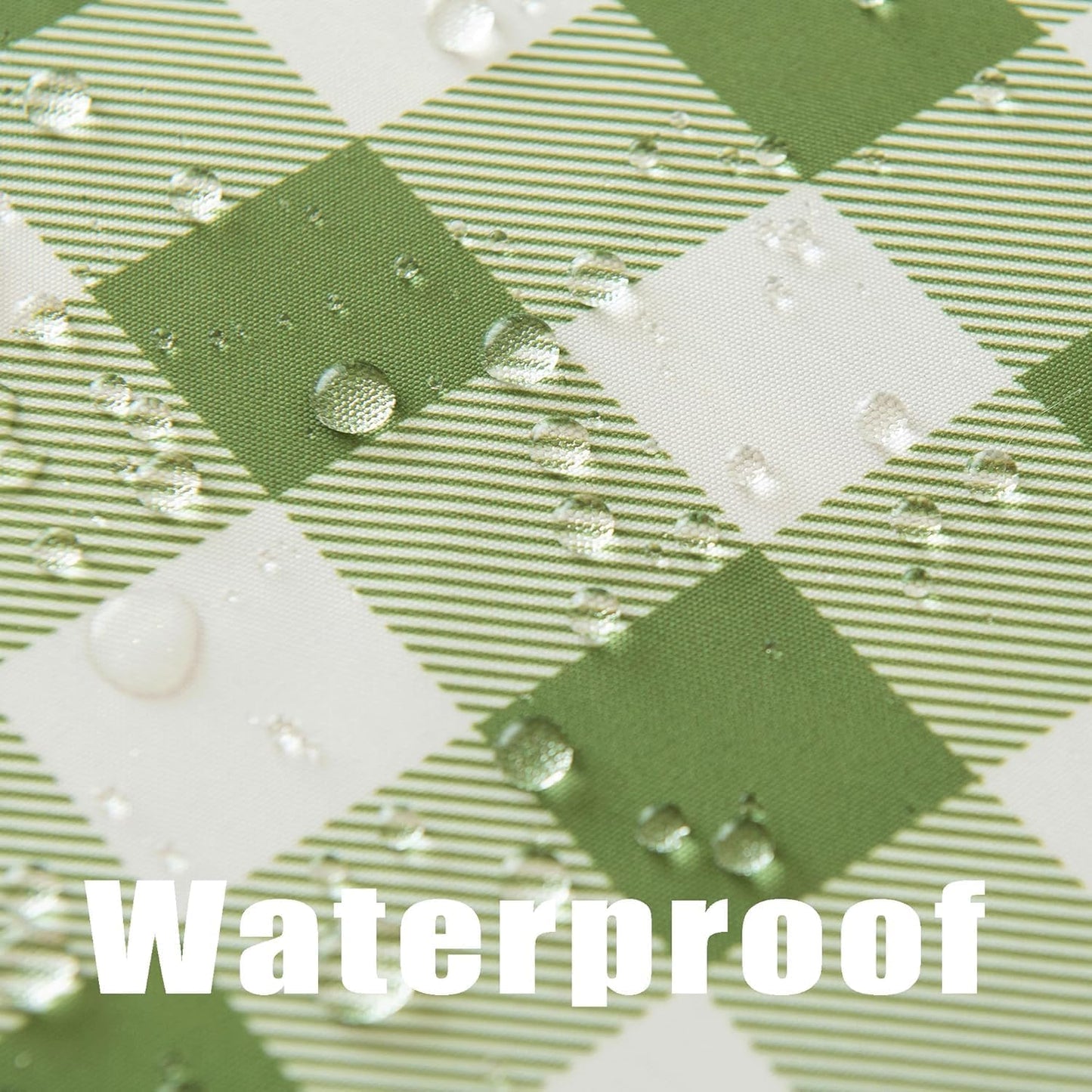 Waterproof Plaid Tablecloth Fabric - Round 50 Inch Classic Gingham Checker Table Cloth for Indoor/Outdoor Use - Buffalo Table Cover for Picnics, BBQs, and Parties