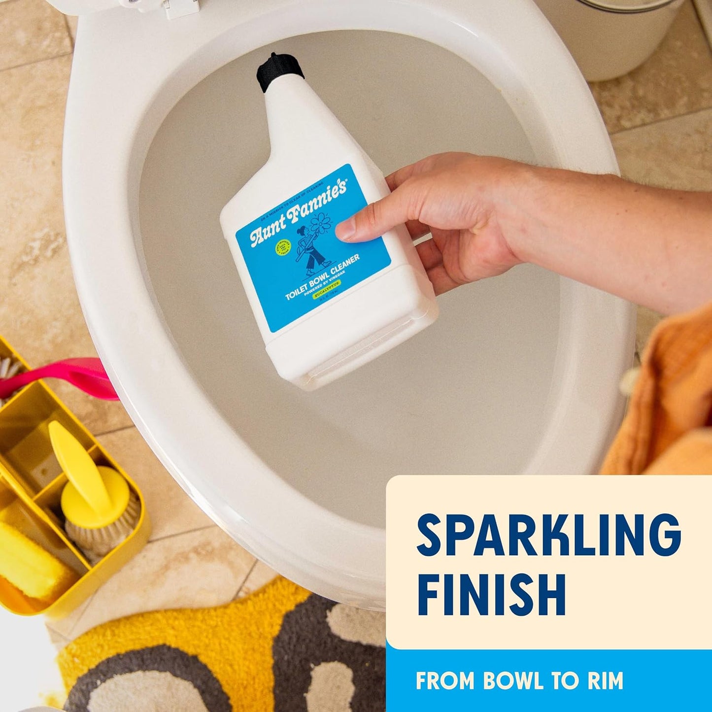 Aunt Fannie's Toilet Bowl Cleaner, Bleach-Free Cleaner Powered by Vinegar, Freshens and Removes Stains, Eucalyptus Scent, 24 fl oz, Pack of 1