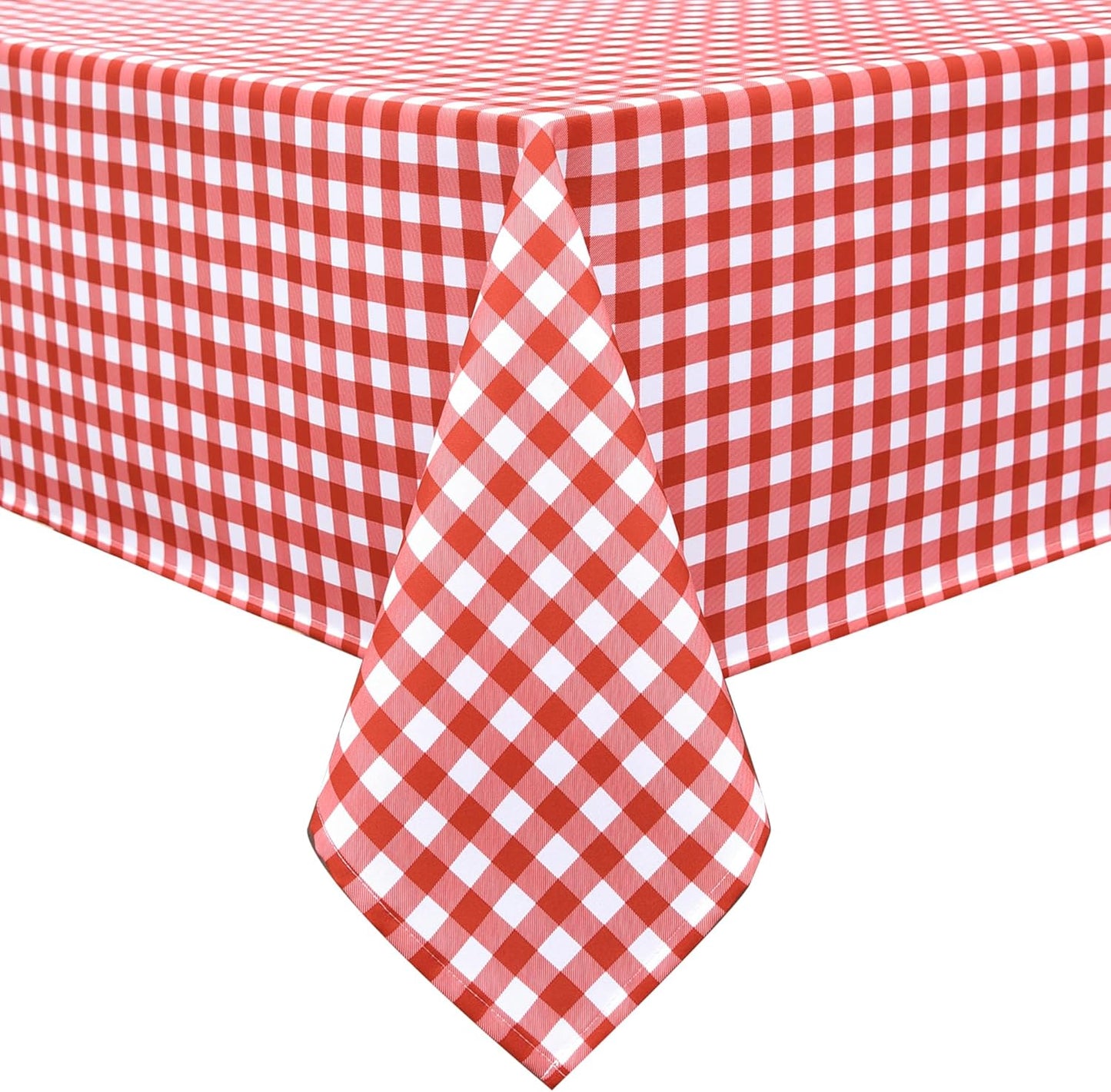 Waterproof Plaid Tablecloth Fabric - Square 58x58 Inch Classic Gingham Checker Table Cloth for Indoor/Outdoor Use - Buffalo Table Cover for Picnics, BBQs, and Parties