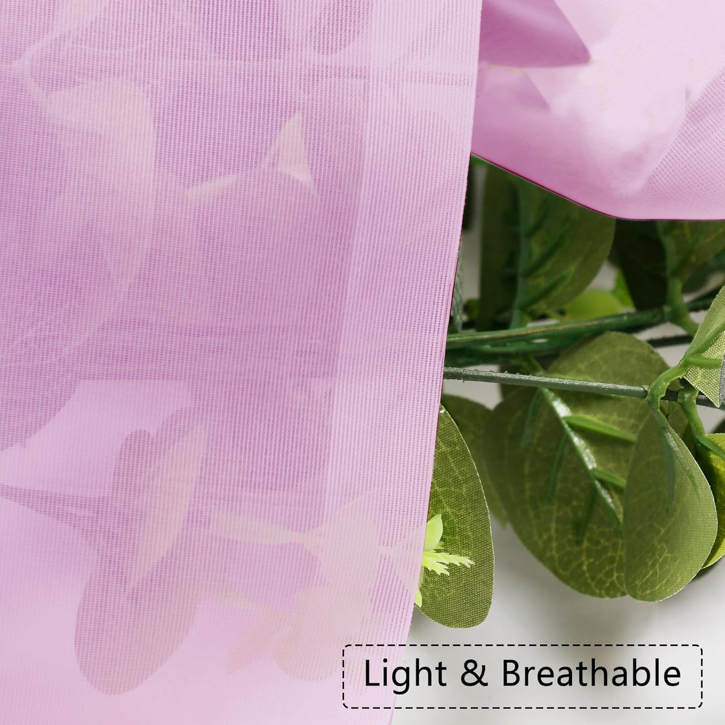 Chyhomenyc Pink Sheer Valances for Window 2 Pack, 42Wx14L Inches Small Sheer Cafe Curtains for Living Room Bathroom Study Cafe Laundry Basement, Cute Rod Pocket Voile Valance