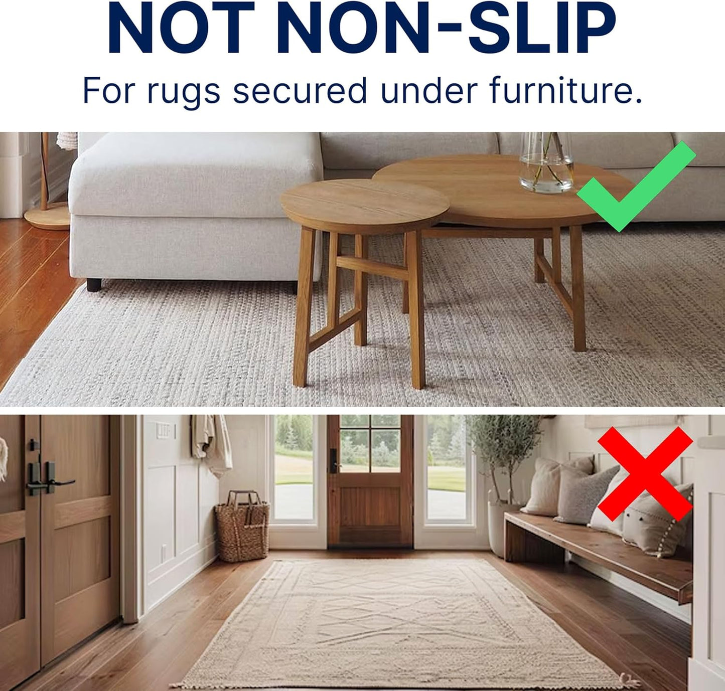 RUGPADUSA - Eco-Plush - 8' Square - 1/4" Thick - 100% Felt - Premium Cushioned Rug Pad - Available in 3 Thicknesses, Many Custom Sizes