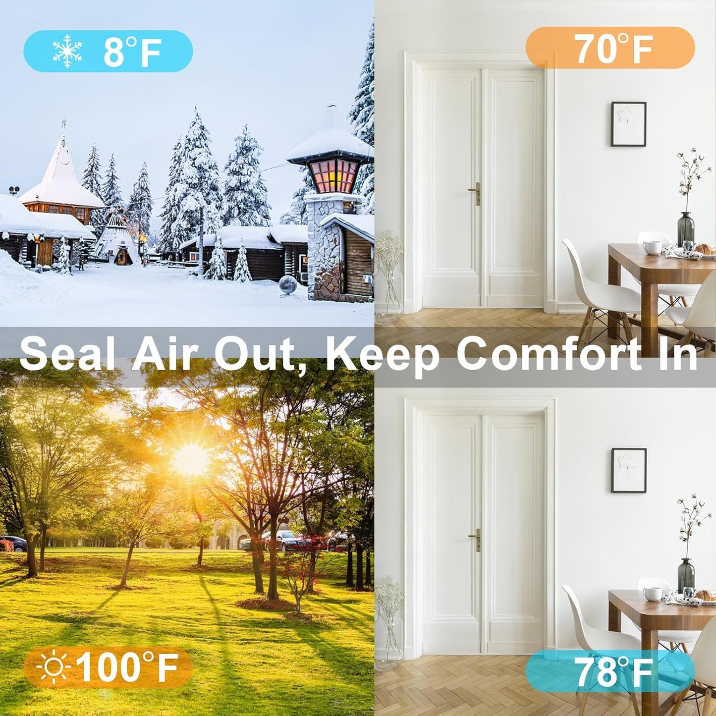 White Strong Adhesive Foam Sealing Weather Stripping, High Density Door Insulation Strip, Closed Cell Foam Weather Stripping for Doors and Windows Insulation (1 in x 1/8 in x 33Ft)