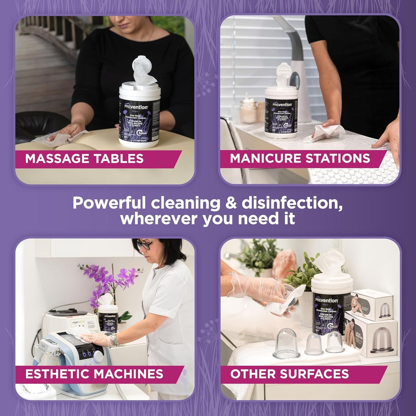 Prevention All Purpose Disinfecting Wipes – Cleaning Wipes Canister, Bulk Cleaner Towelettes for Salons, Spas, Clinics, Studios – Hospital Grade Surface Sanitizing – 160 Count per Refill Bag (6 Pack)