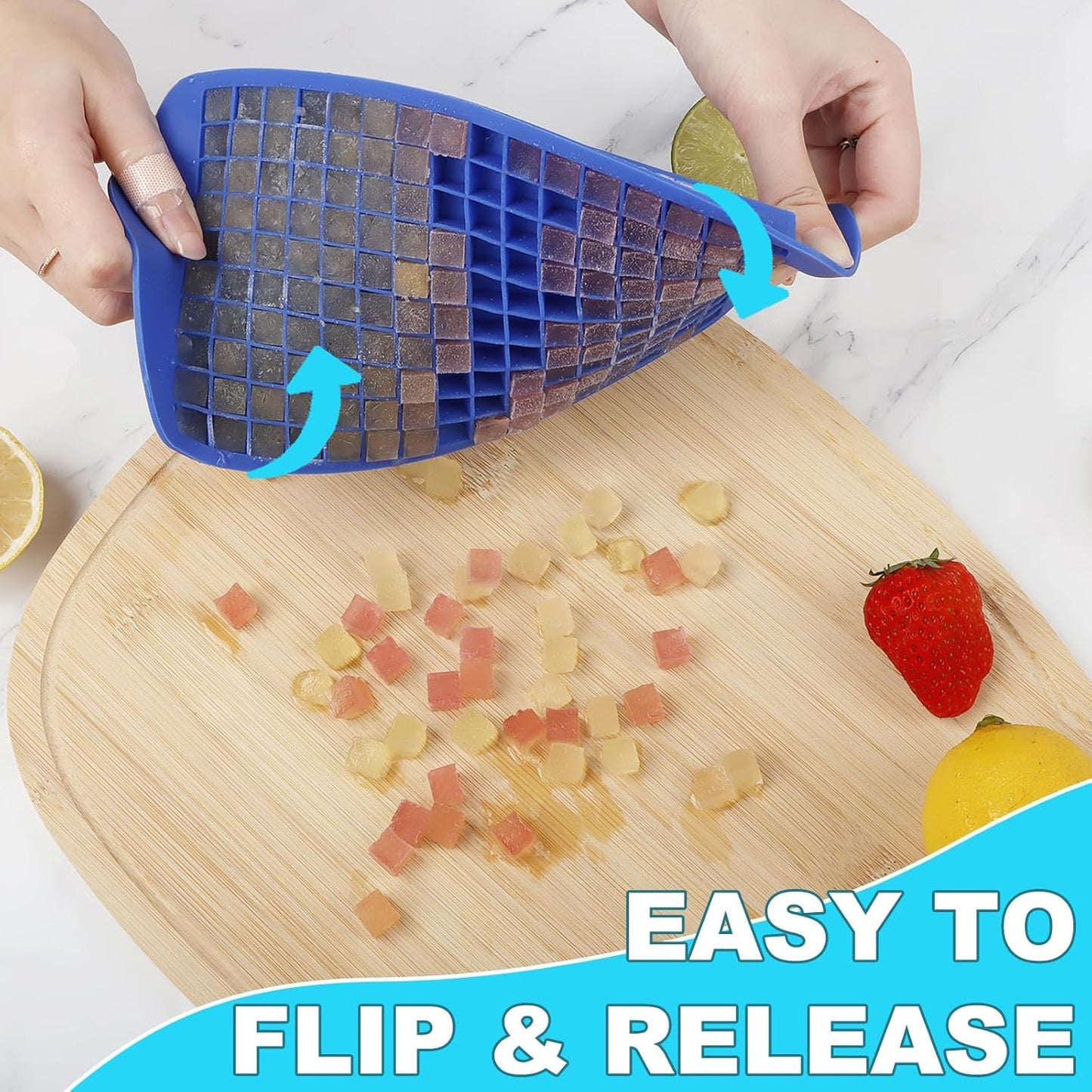 Silicone Mini Ice Cube Trays 2 Pack, 160 Crushed Ice Cube Molds, Easy Release Small Ice Cube Trays with BPA free & Quick freezing, Reusable, for Baby Food, Chilling Whiskey Cocktail, Drinks and Coffee