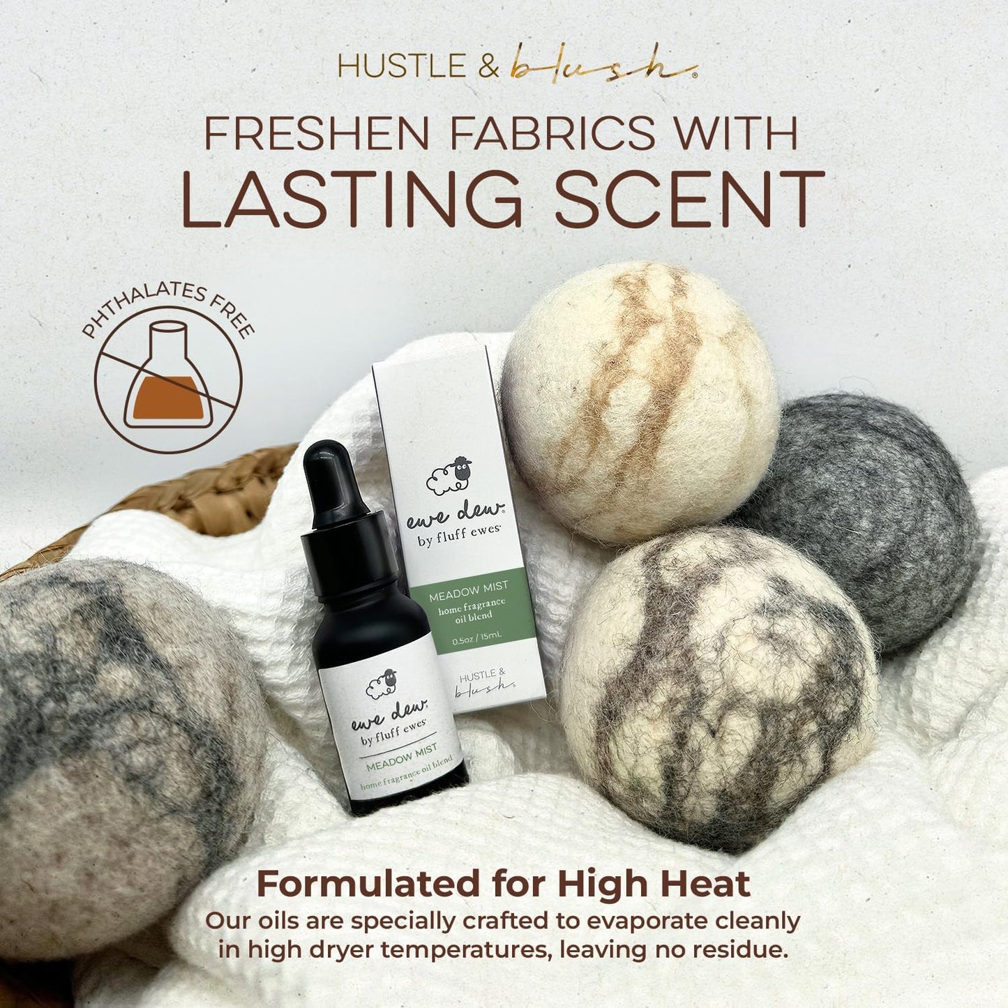 Laundry Essential Oils for Dryer Balls 15ml Meadow Mist - Blend of Laundry Fragrance Oil and Essential Oils Wool Balls, Compact & Multi-Use Essentials Oil