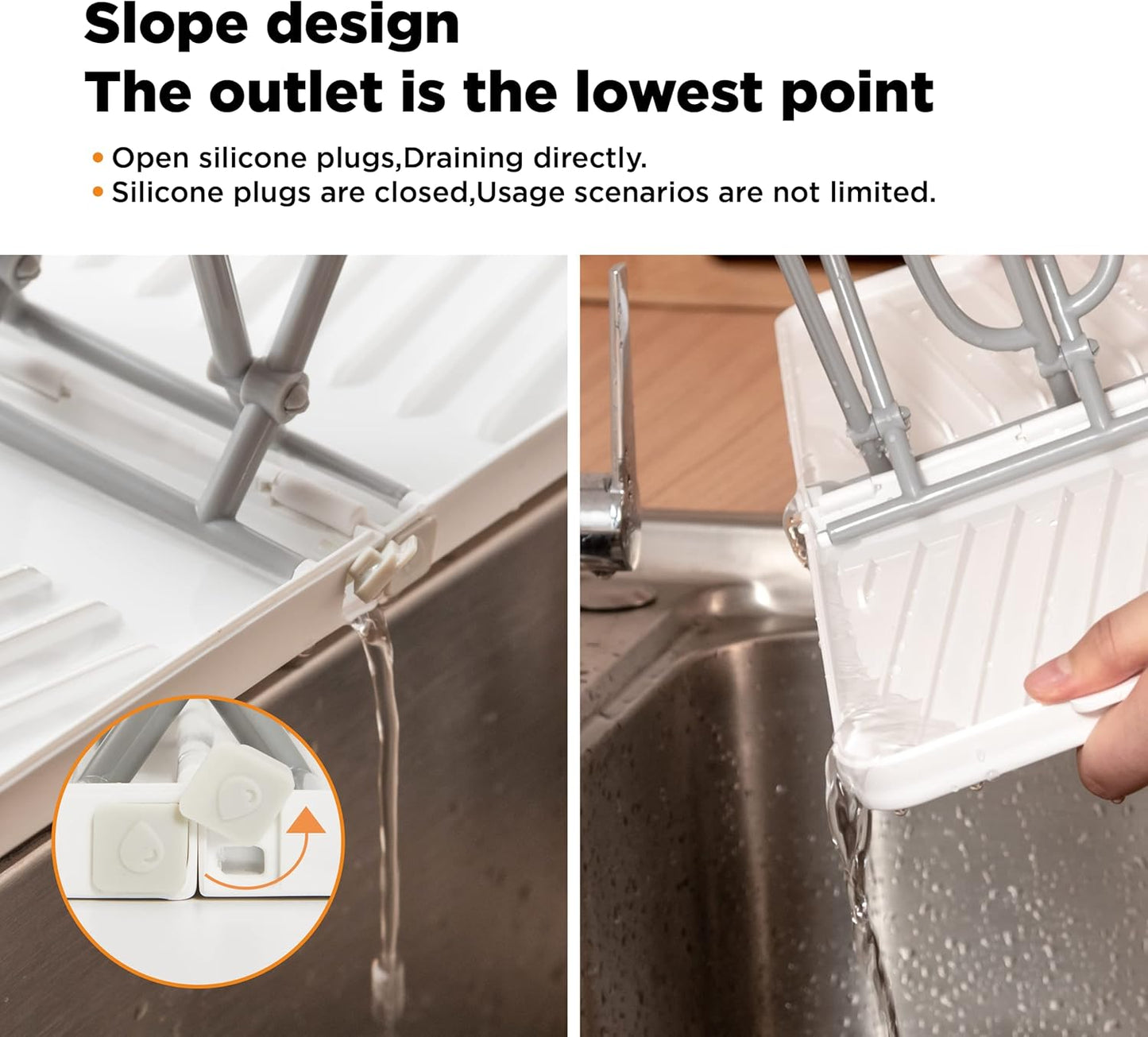 YOTIME Baby Bottle Drying Rack with Drainer, Foldable & Space Saving Drying Rack for Baby Bottles, Nipple and Accessories, White