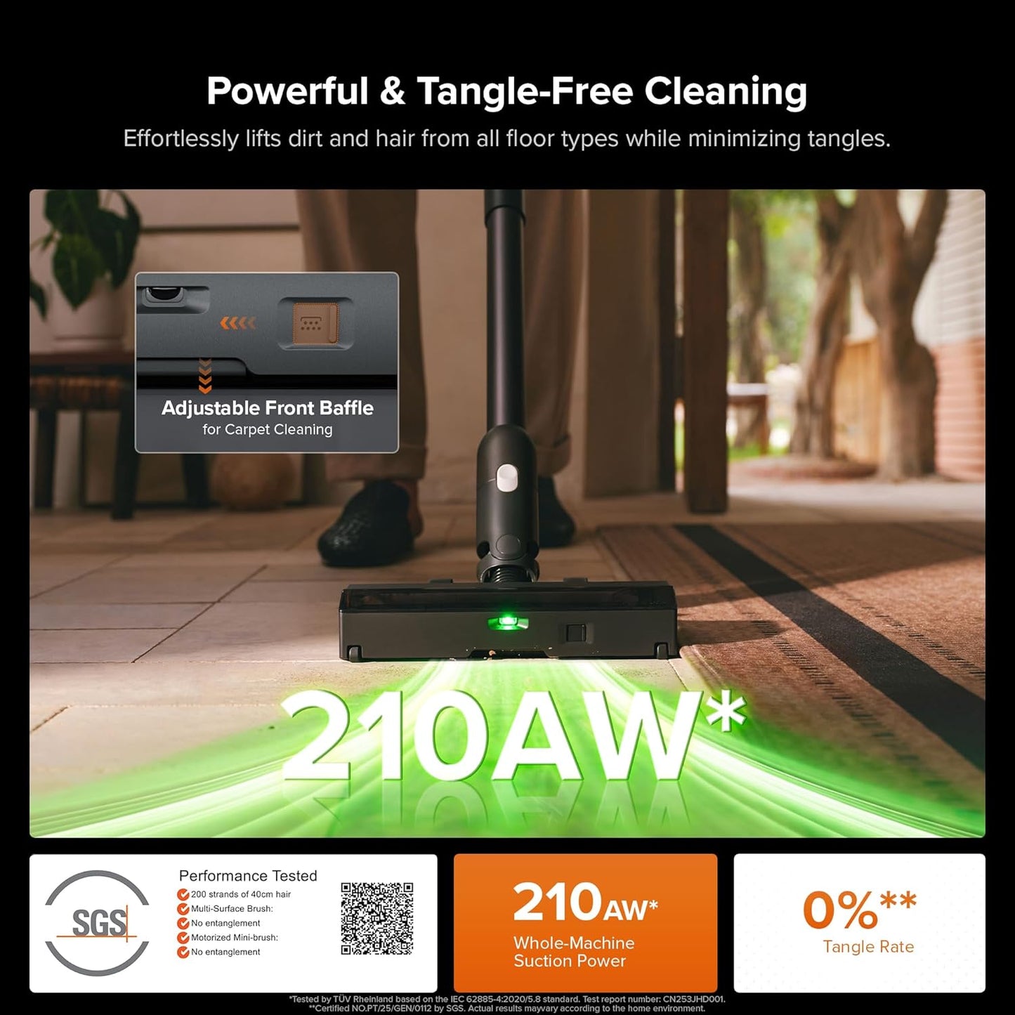 roborock H60 Hub Ultra Cordless Vacuum Cleaner with Auto-Empty Dock, Upgraded 210AW Suction Stick Vacuum for Home and Hard Floors, 90-Min Runtime, Anti-Tangle Brush, 140° Green LED Dust Detection