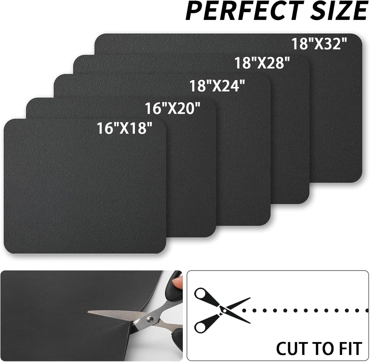 Dish Drying Mat for Kitchen Counter, Heat Resistant Drainer Mats with Non-slip Rubber Backed, Hide Stain Kitchen Super Absorbent Draining Mat, Easy to Clean Dish Rack Pad, Black 18"x24"