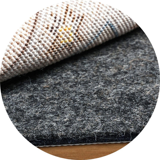BAGAIL Felt and Natural Rubber Backing Rug Pads 1/8” Thick, Round 4 Feet Non Slip Rug Gripper Keep Rugs in Place, Under Area Rug Protective Cushioned Pads, Carpet Runners, Hardwood Floors Protection