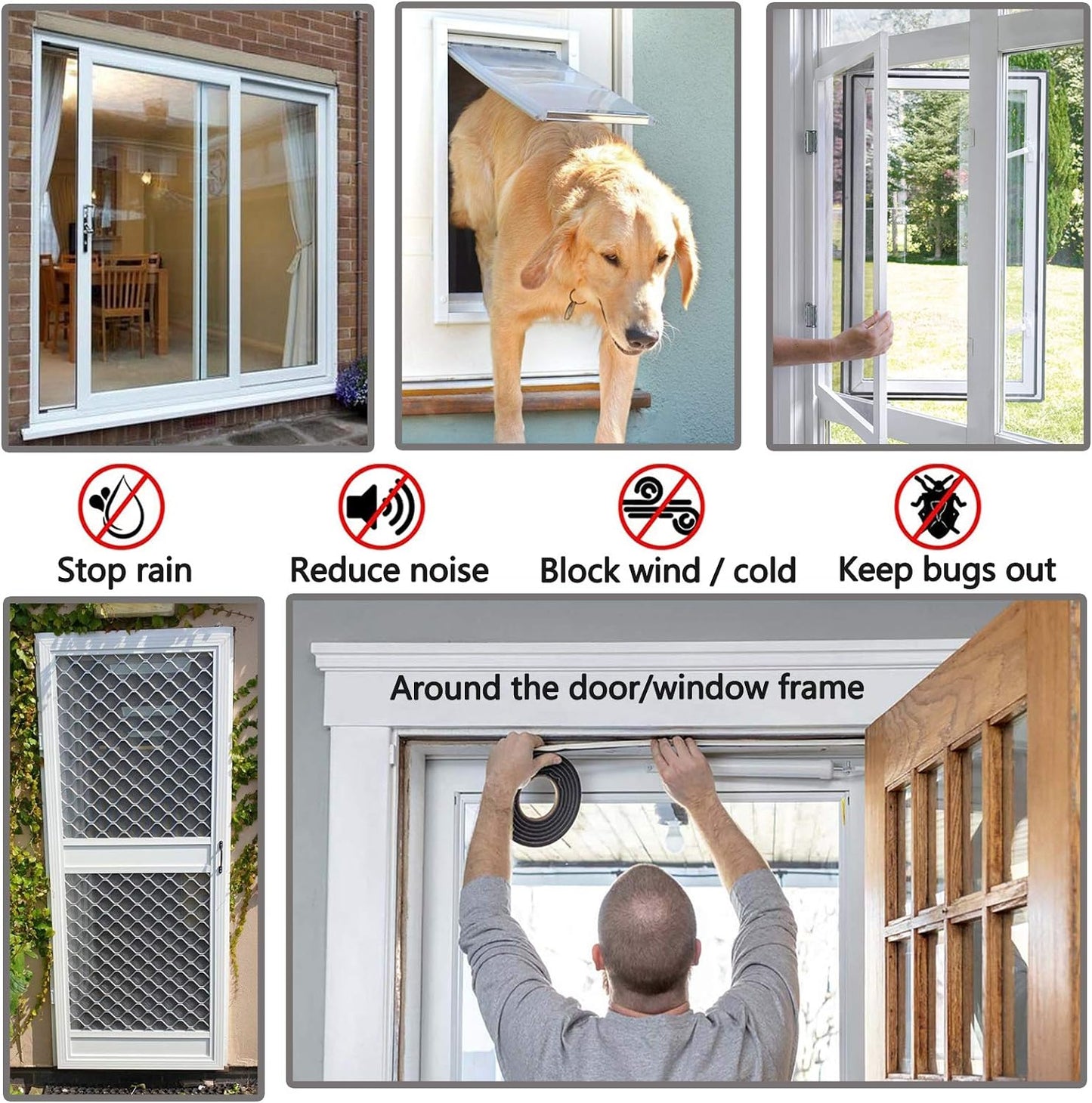 Weather Stripping Brush for Sliding Windows/Doors Frame Side,Pile Self Adhesive Weatherstrip Seal Strip Sealer Draft Stoppers (16.5ft x11/32 x 3/16 Brush inch, White)