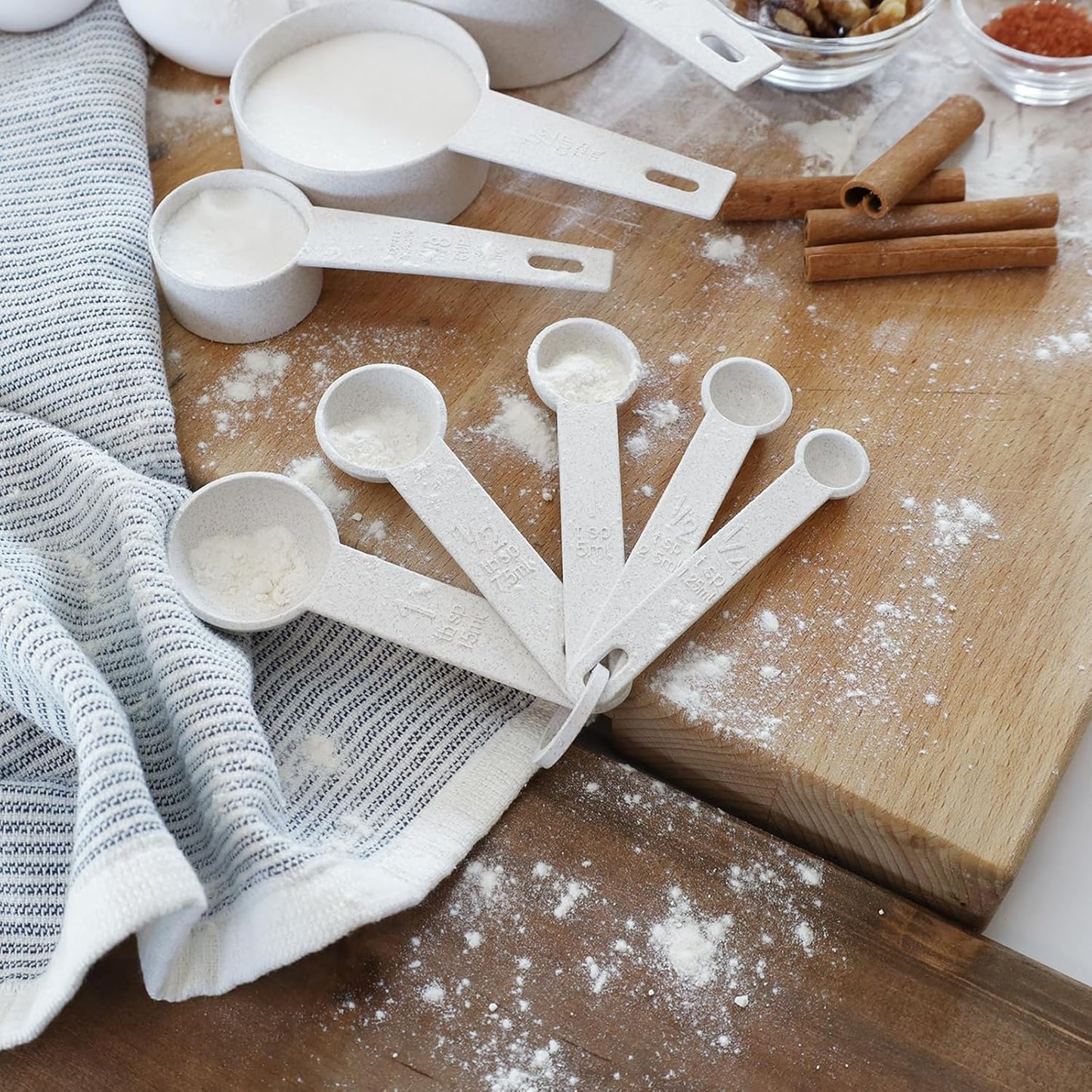 Beille 14pc Wheat Straw Kitchen Utensil Set Peeler Cutter Grater Spoons and Cups