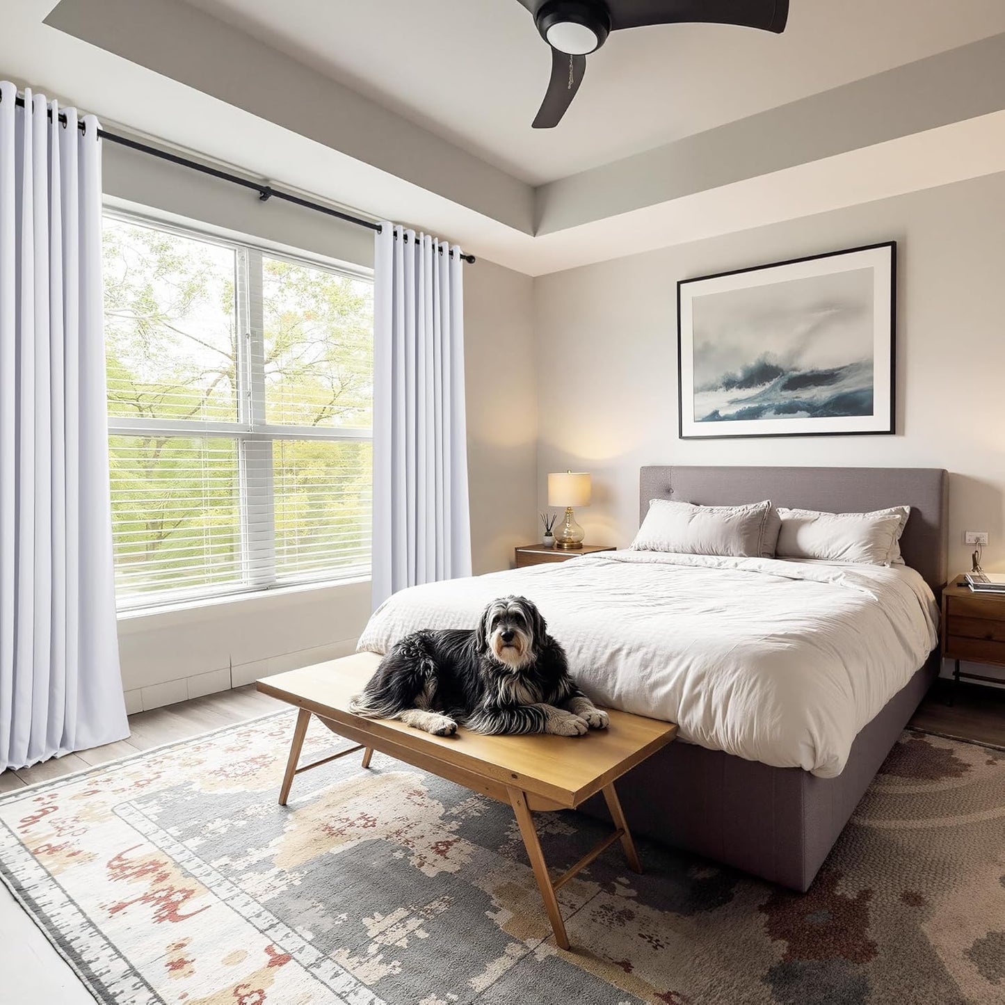 PONY DANCE Room Darkening Curtains for Bedroom - 2 Panels Set Thermal Insulated Doorway Hallway Room Divider Curtains for Bedroom Sliding Glass Patio Door, 55 x 94 inchs, Pure White