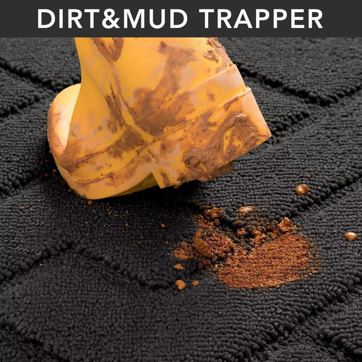 hicorfe Front Door Mat Outside Entrance,36"x59" Absorbent Muddy Dirt Resist Welcome Door Mats Outdoor Indoor,Stain and Fade Resistant,Non Slip Backing Entry Mat Doormat for Entryway(Charcoal)