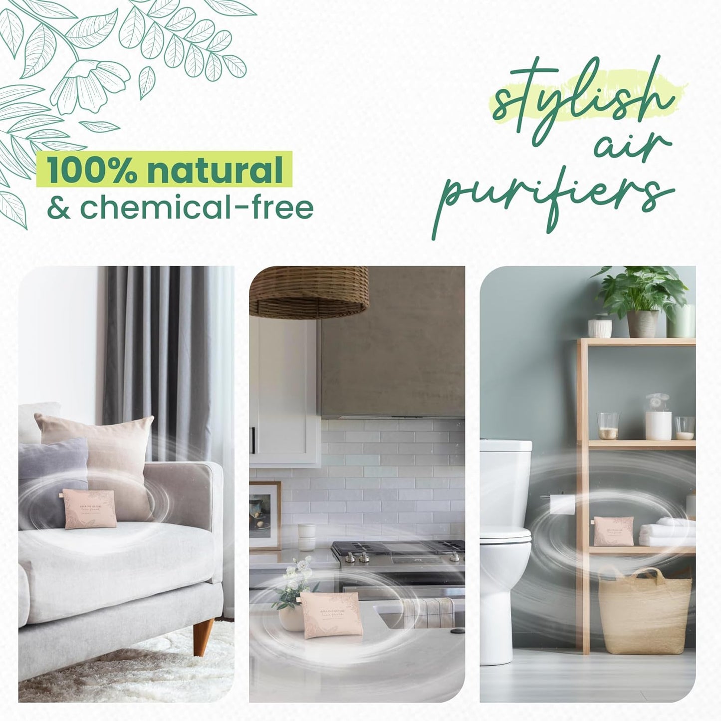 Roonin Activated Charcoal Odor Absorber - Bamboo Charcoal Air Purifying Bag - Activated Charcoal Bags Odor Absorber Packets - Home Deodorizer Odor Eliminator (6-pack)