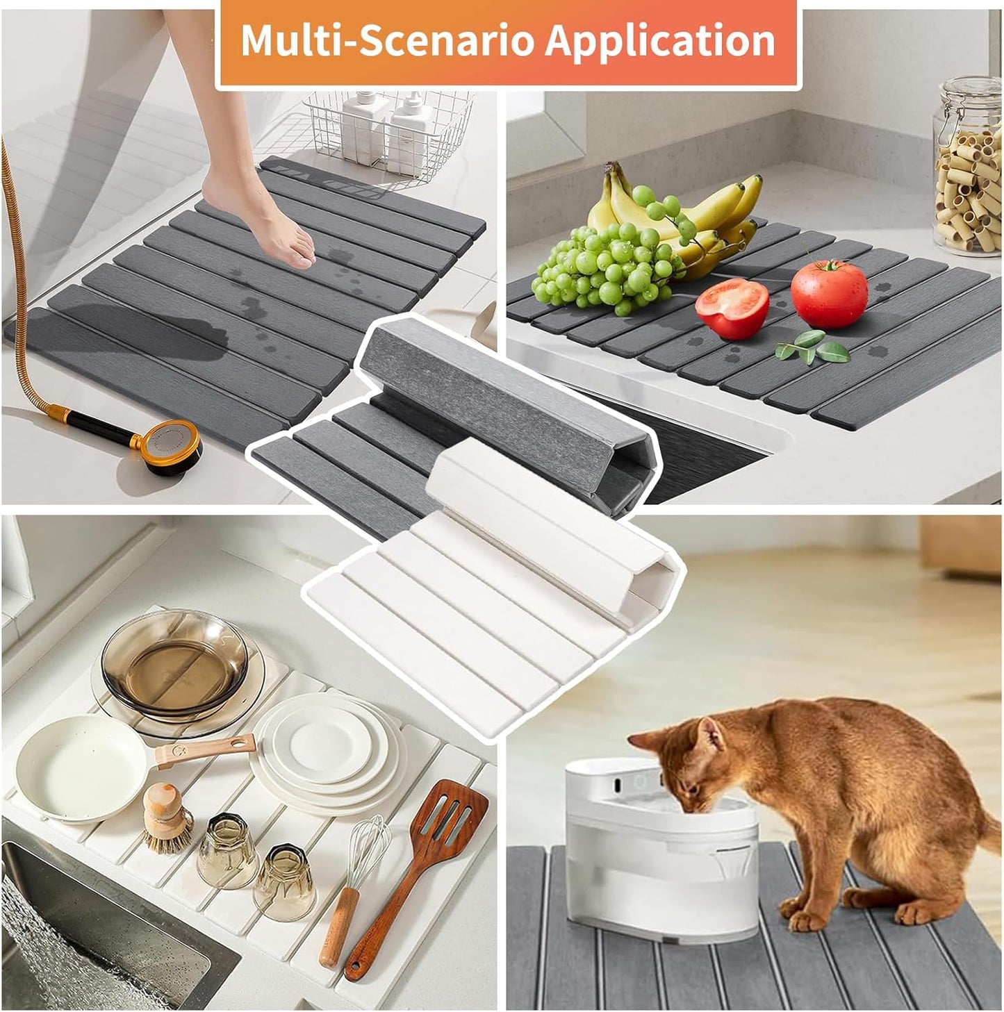 Dish Drying Mats Stone Drying Mat for Kitchen Counter Dish Drying for Kitchen Counter Quick Dry Stone Mat Kitchen Ellipse