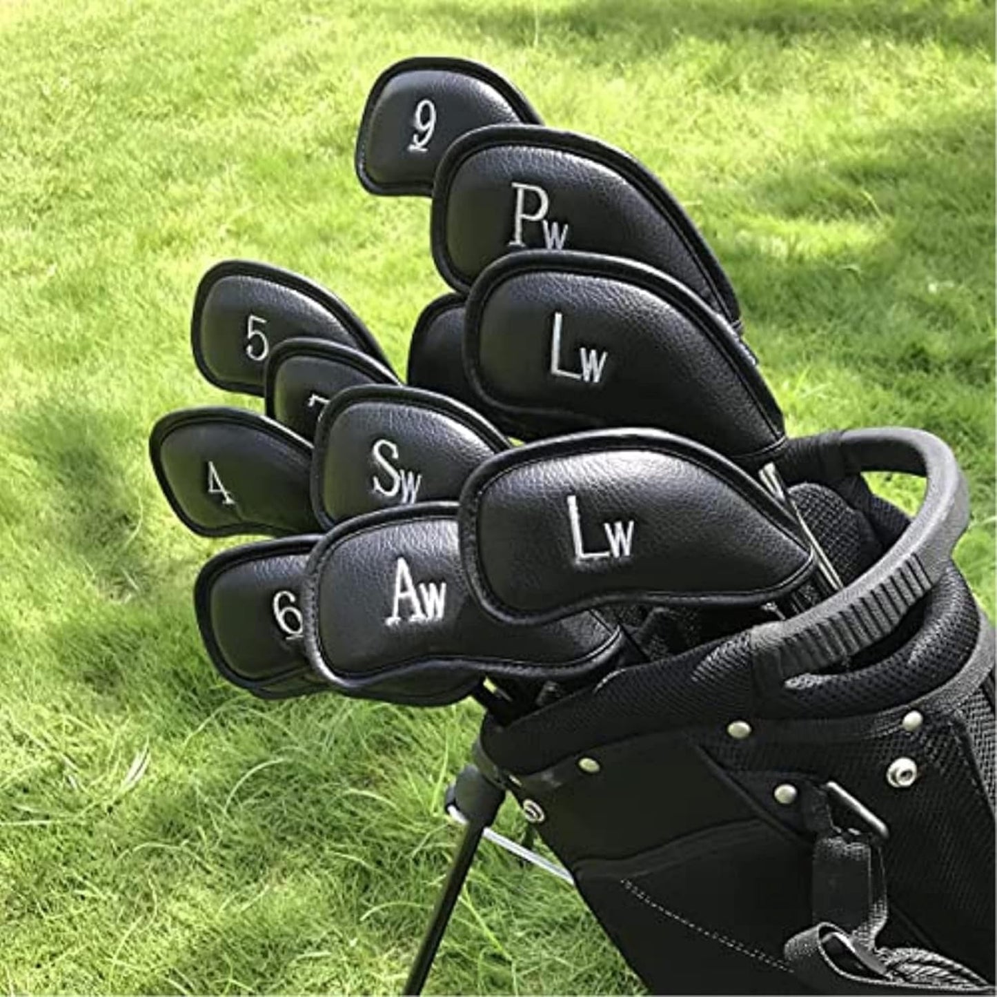 CRAFTSMAN GOLF 12pcs or 1pc Thick Synthetic Leather Golf Iron Head Covers Set Headcover Fit All Brands Callaway Ping Taylormade Cobra Etc. Also Custom Name