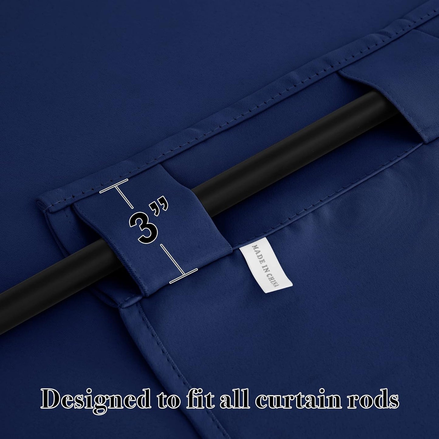 RYB HOME Kitchen Curtain Room Darkening Drapes, Thermal Insulated Curtains for Energy Saving, with Back Tab 2 Haning Methods, Privacy Drapes for Boys' Bedroom, 42 x 72 inch, Navy Blue, 2 Pcs