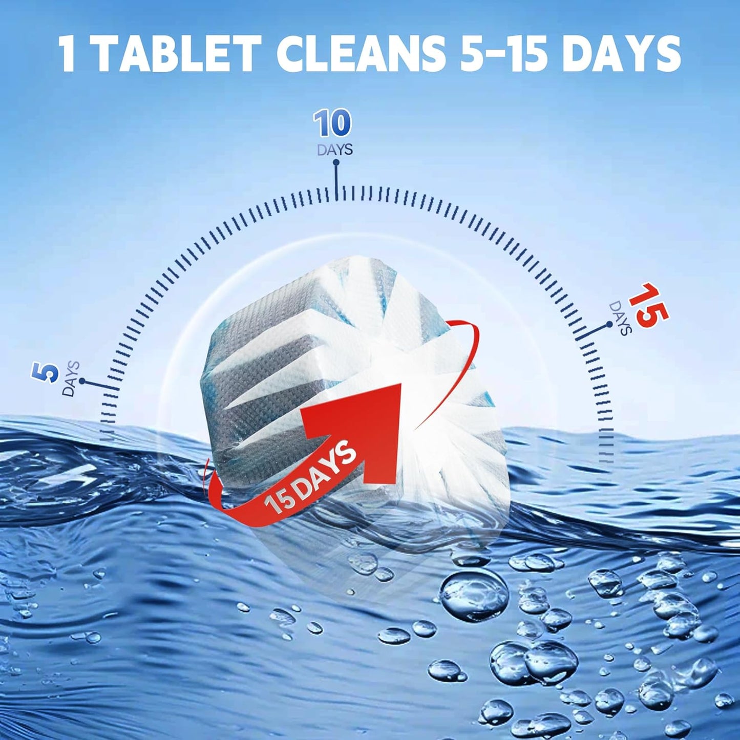 Toilet Bowl Cleaner Tablets, Automatic Toilet Tank Cleaner for Deodorizing & Descaling, Long-Lasting with Sustained Release Technology for Bathroom Cleaners, Blue, 40 Packs