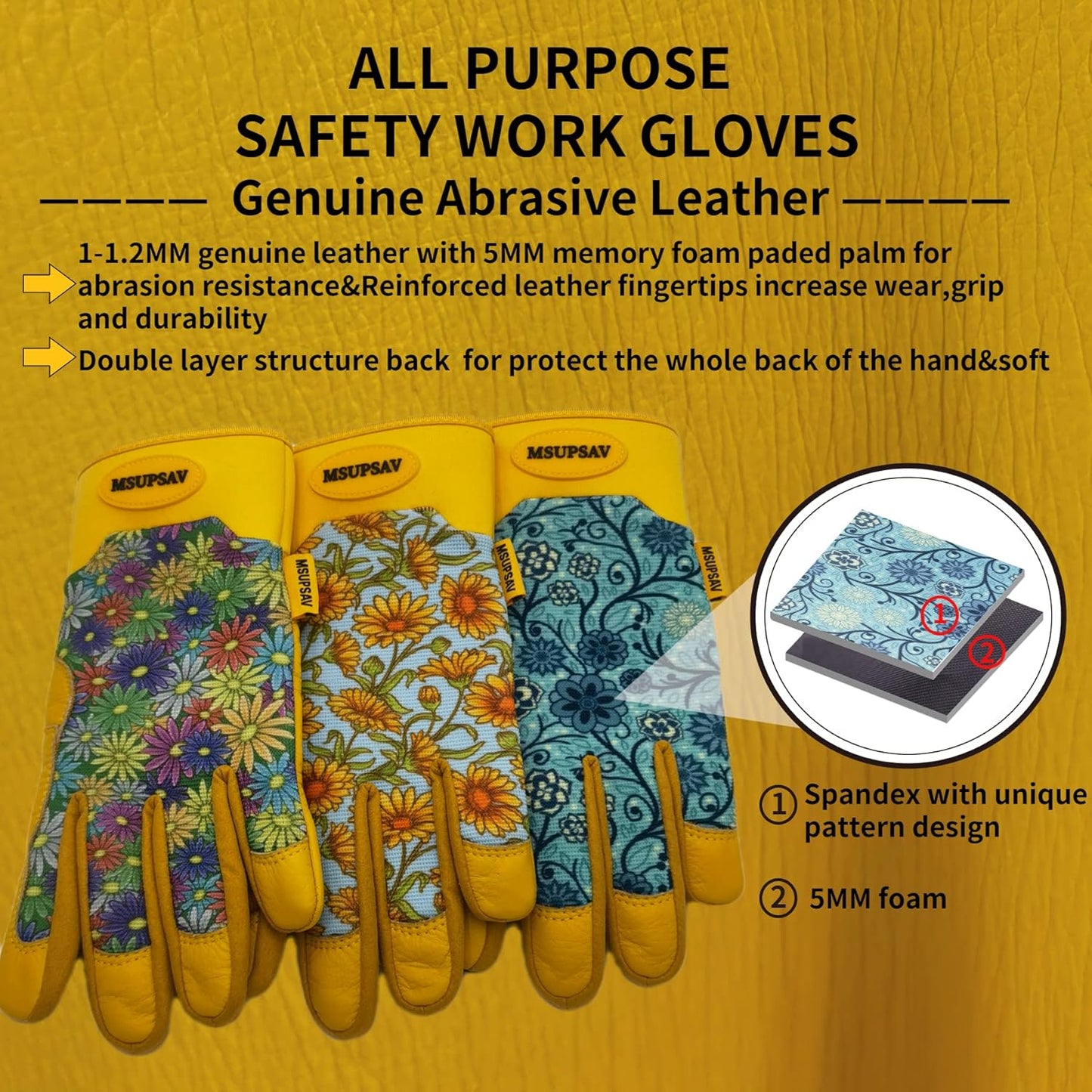 Thorn Proof&Puncture Resistant Gardening Gloves with Grip,Garden Gloves for Women, Leather Work Gloves,Gifts