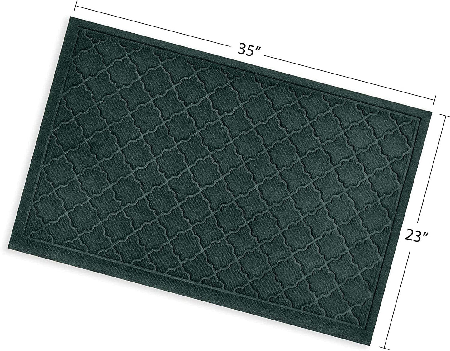 WaterHog Heavy Duty Doorway Mat, 2' x 3', Made in USA, Durable & Skid-Resistant Entryway Mat, Water-Trapping, Indoor/Outdoor Decorative Floor Covering, Cordova Collection, Evergreen
