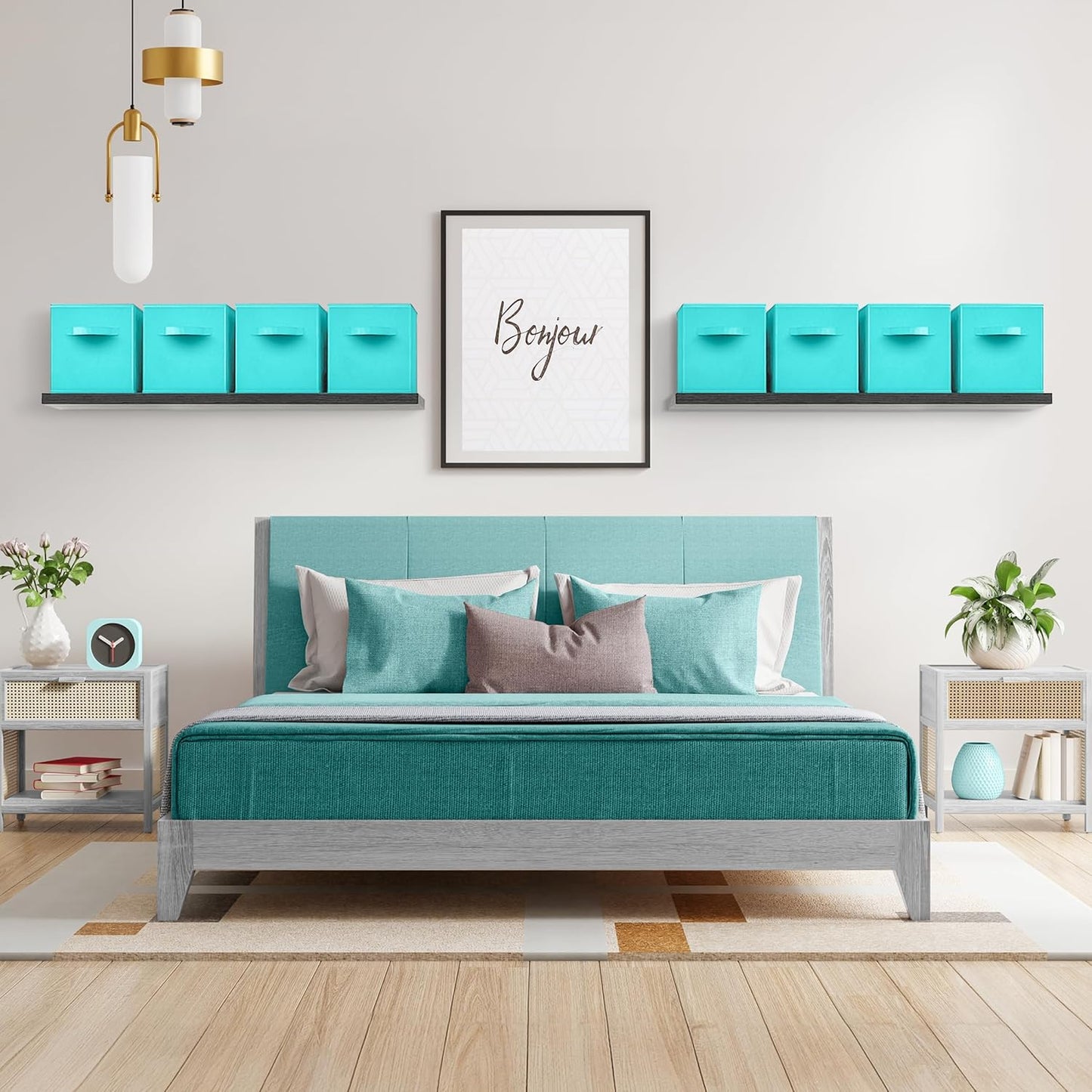 Sorbus Fabric Storage Cubes - 8 Foldable Storage Bins for Organizing Pantry, Cubbies, Toy Box - Clothes Storage & Closet Organizer - 11 Inch Collapsible Cube Baskets for Shelves with Handle