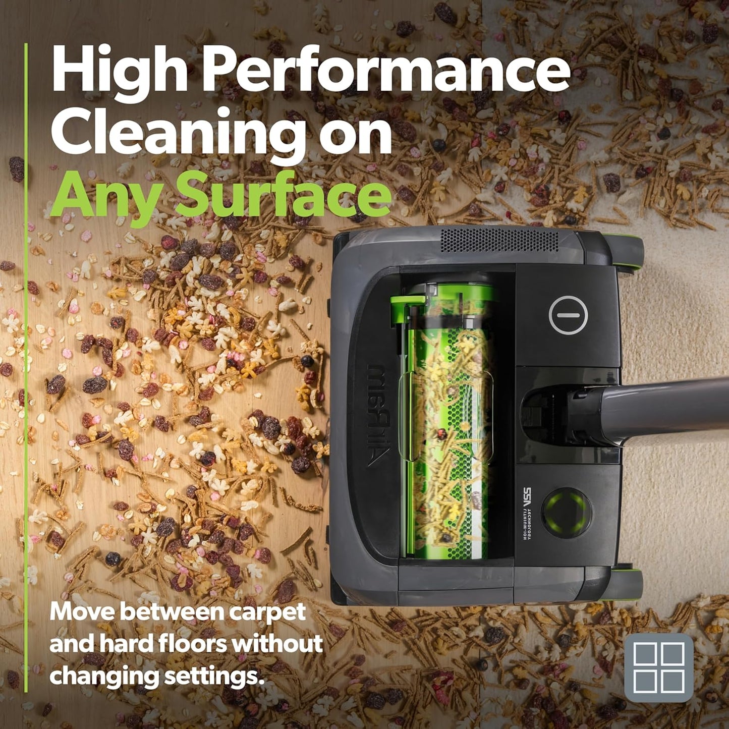 Gtech AirRAM MK2 Cordless Vacuum Cleaner with Powered Brush Head - Perfect for Carpet and Hardwood Floors - Rechargeable 22v Li-ion Battery - Lightweight (7 lbs.)