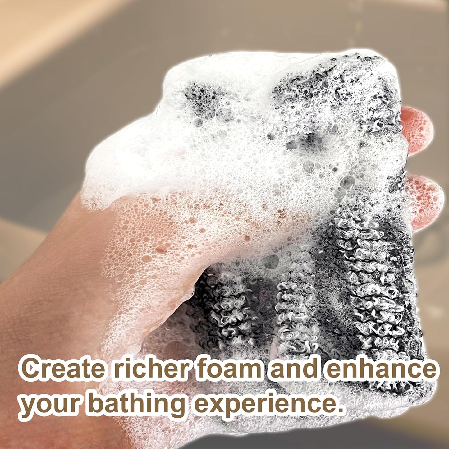 4 Pack Soap Bag Different Roughness Deep and Gentle,Bar Soap Pouch Saver Pocket,Exfoliating Body Scrubber Shower Bath Sponge Loofah (Grey)