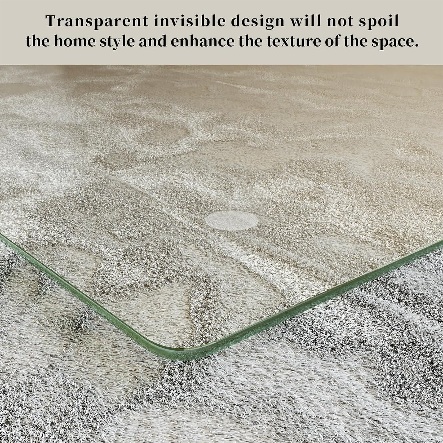 [Tempered Glass] 40" x 80" Glass Chair Mat, 1/5" Thick Office Chair Mat for Carpet or Hardwood Floor, Heavy Duty Hard Chair Mats with Round Corner and Polished Edge, Carpeted Floor Protector