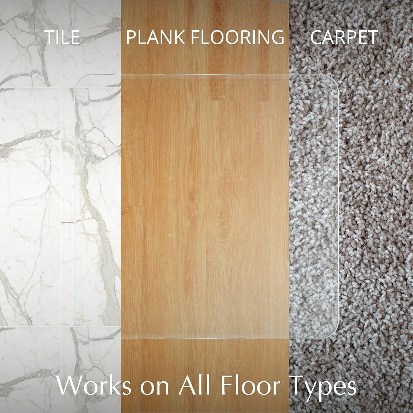 Glass Chair Mat with Exclusive Beveled Edge by Clearly Innovative 1/4” Thick Ultra-Clear Glass, Protect Your Home or Office Floor, Hardwood or Carpet (STARPHIRE, 36" by 46")